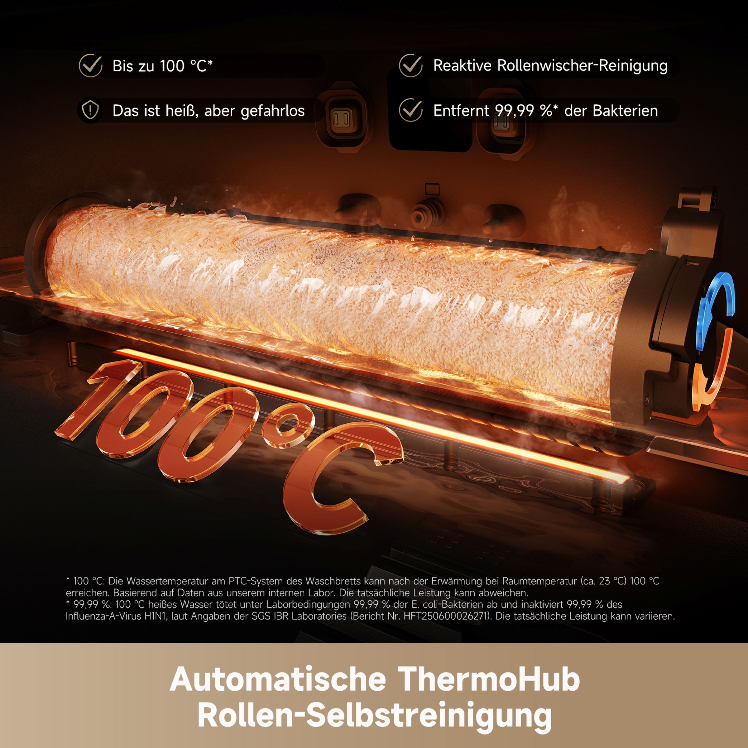 Dreame Saugroboter »mit Wischfunktion Aqua10 Ultra Roller Complete Black«, Warmwasser-Wischsystem, Rollenmopp, überwindet Hindernisse, 30.000 Pa