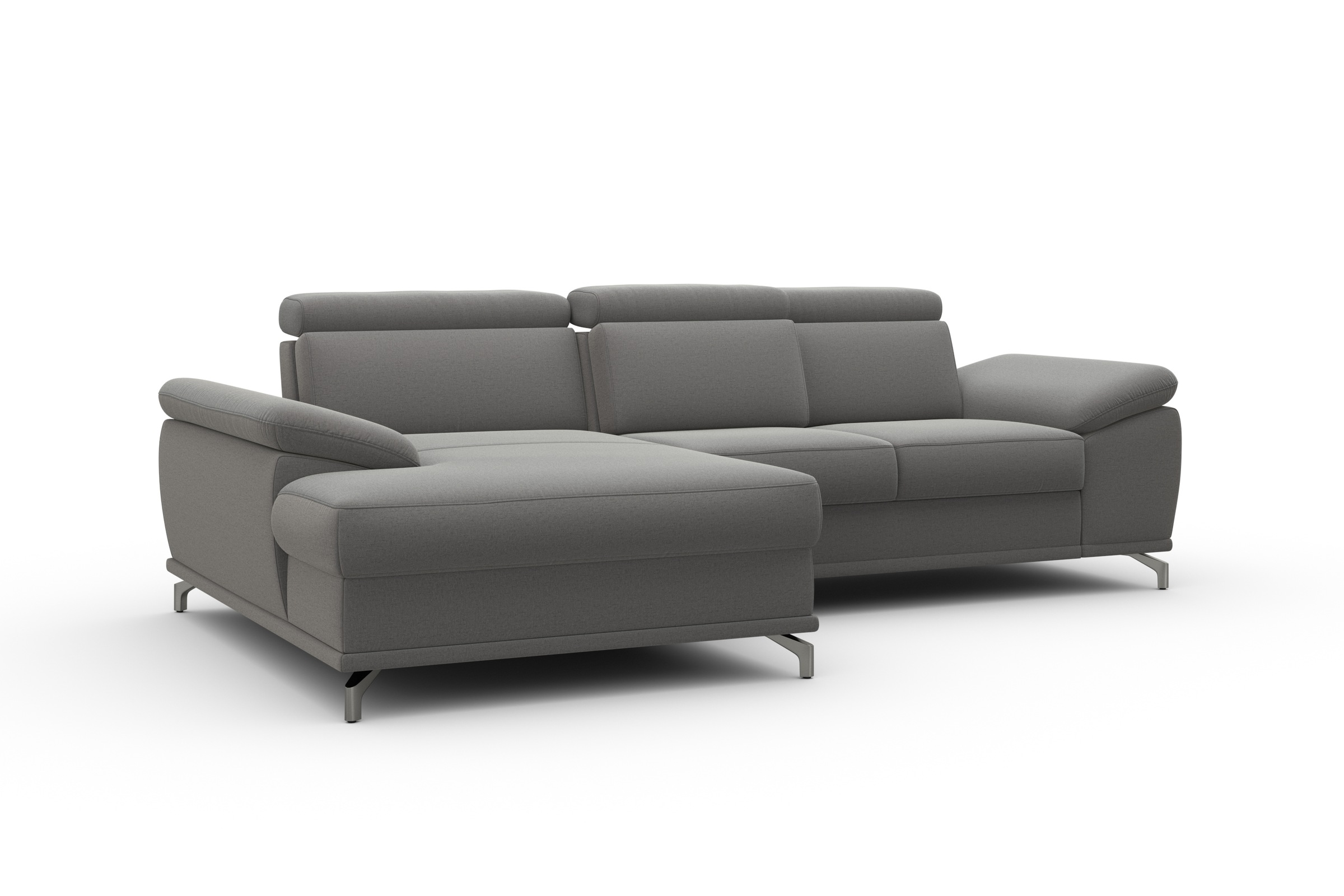 sit&more Ecksofa »Cabrio L-Form, mit Sitztiefenverstellung, Arm- und Kopfteilverstellung«, 2 Nierenkissen, Federkern, optional Bettfunktion und Stauraum