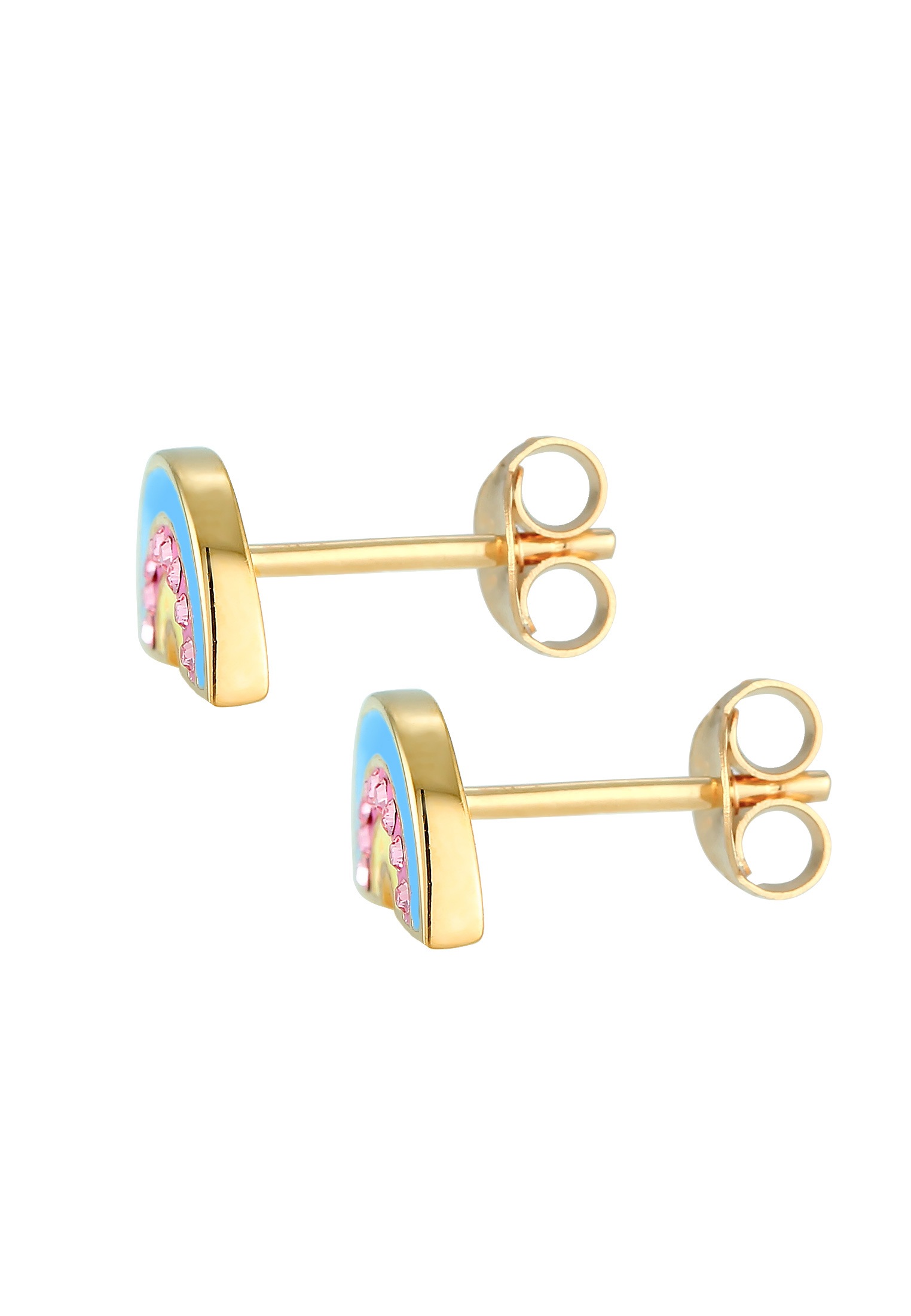 Elli Paar Ohrstecker »Ohrringe Ohrring Kinder Regenbogen Glas Kristalle Rosé 925 Sterling Silber vergoldet«