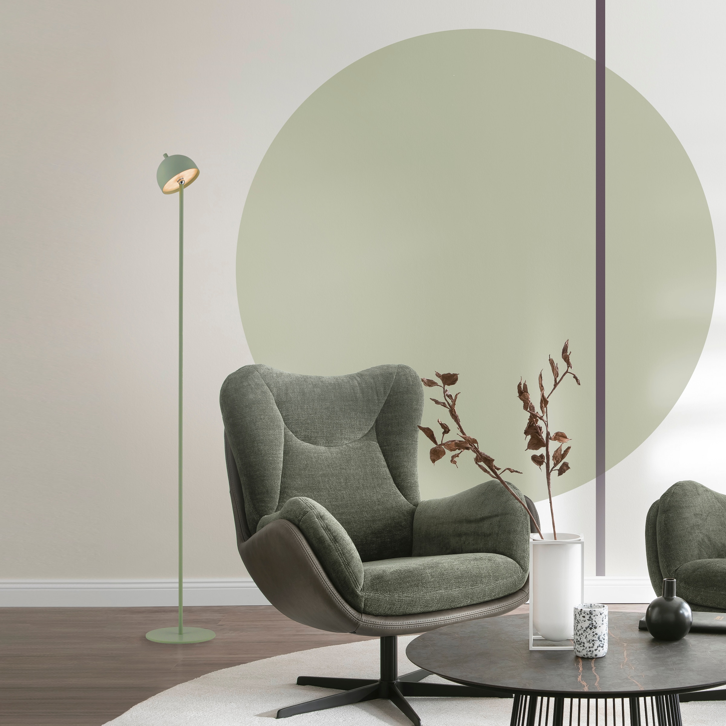 SCHÖNER WOHNEN-Kollektion LED Stehlampe »BELLIS« LED-Board 1 Stk. Warmweiß SCHÖNER WOHNEN Kollektion, Touchdimmer, Memoryfunktion, IP54, Akku