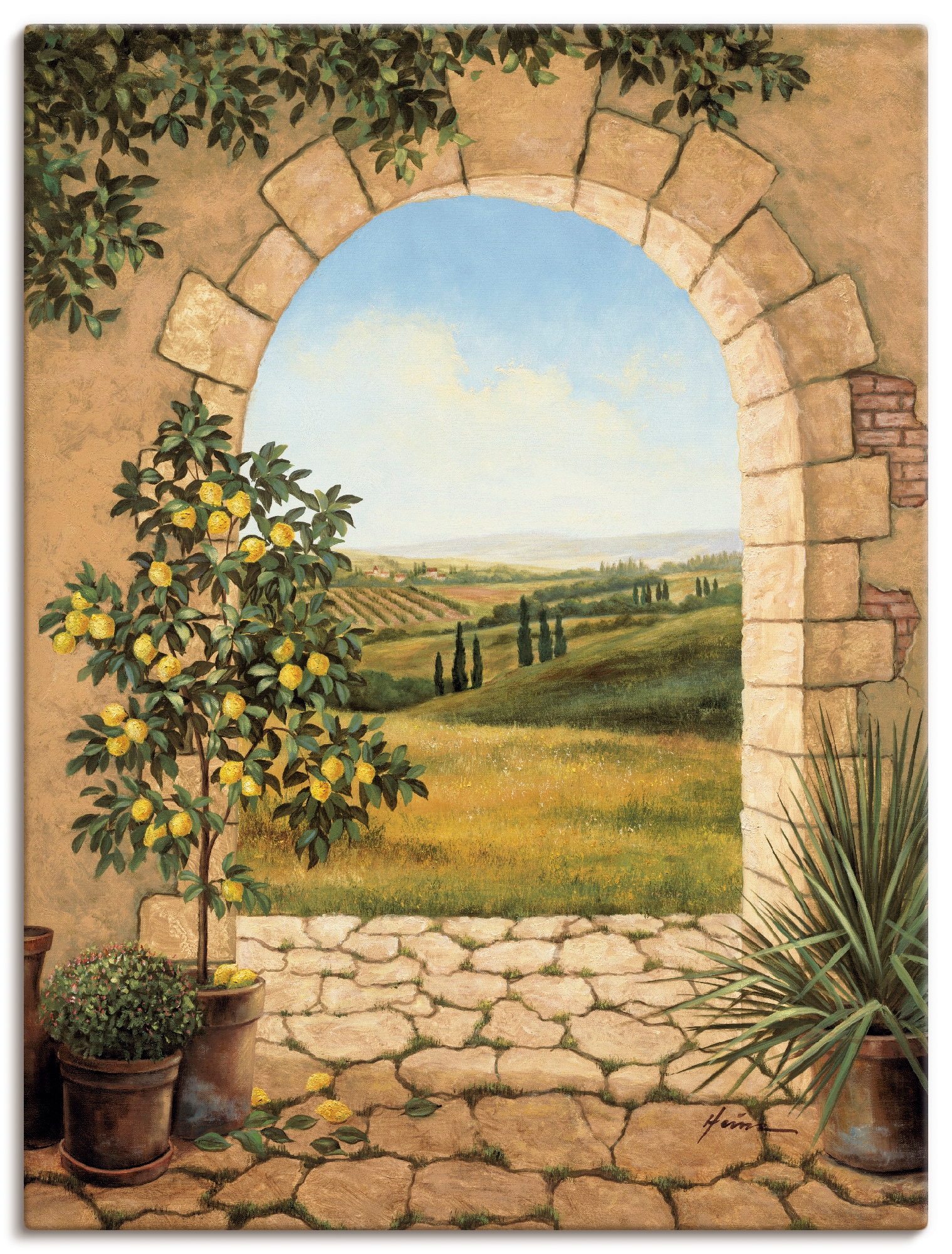 Artland Wandbild »Zitronenbaum vorm Wandaufkleber als Torbogen«, oder im Fensterblick, St.), Online OTTO in Shop Leinwandbild, Alubild, versch. (1 Größen Poster