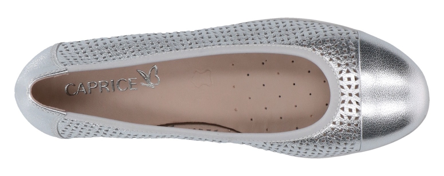 Caprice Ballerina, Slipper, Bequemschuh, Schlupfschuh mit Perforation