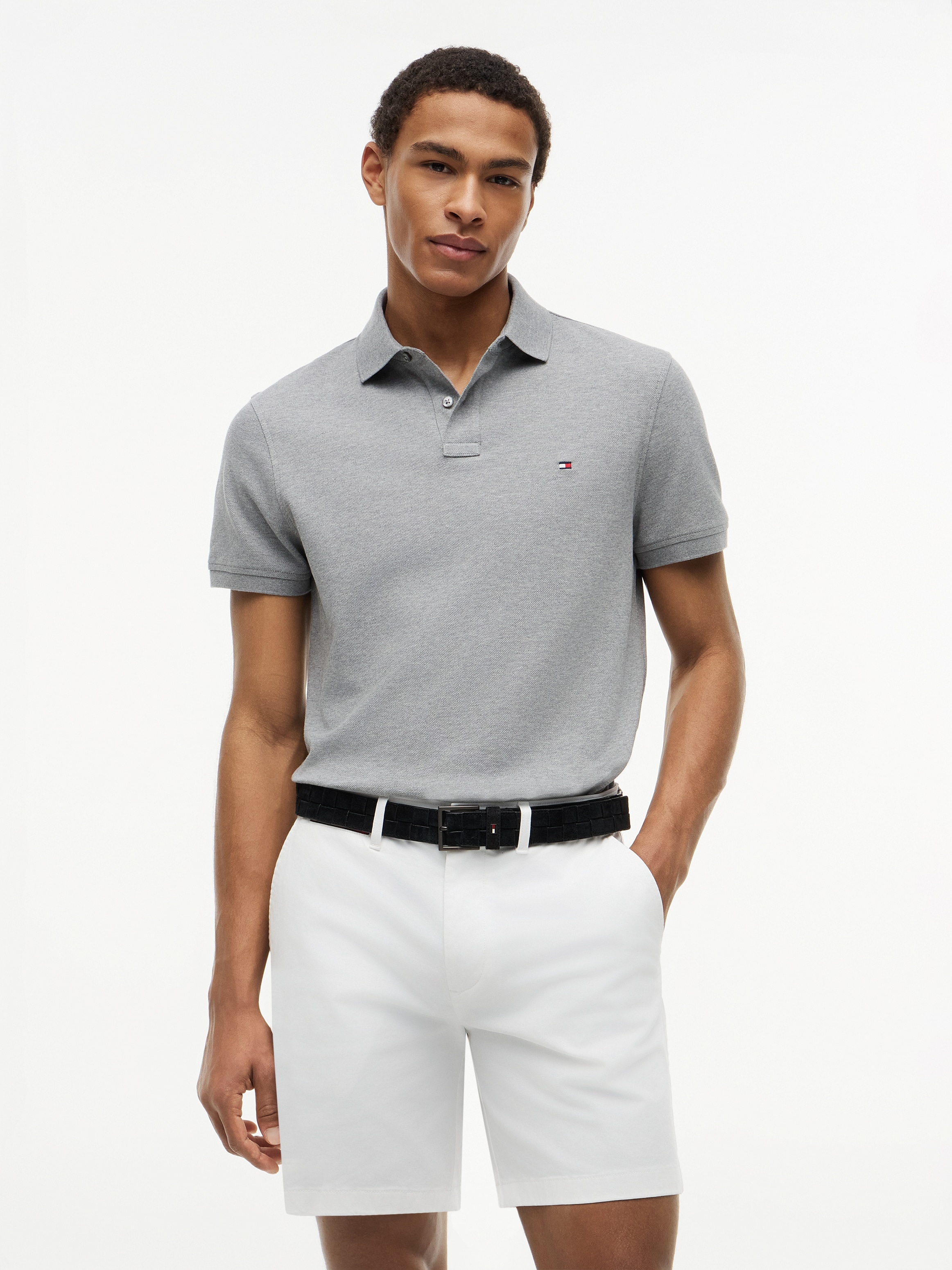 Tommy Hilfiger Poloshirt »1985 REGULAR POLO mit Kontraststreifen und Knopfleiste« unifarben, sportlich, regular fit, Baumwollmix, Polokragen