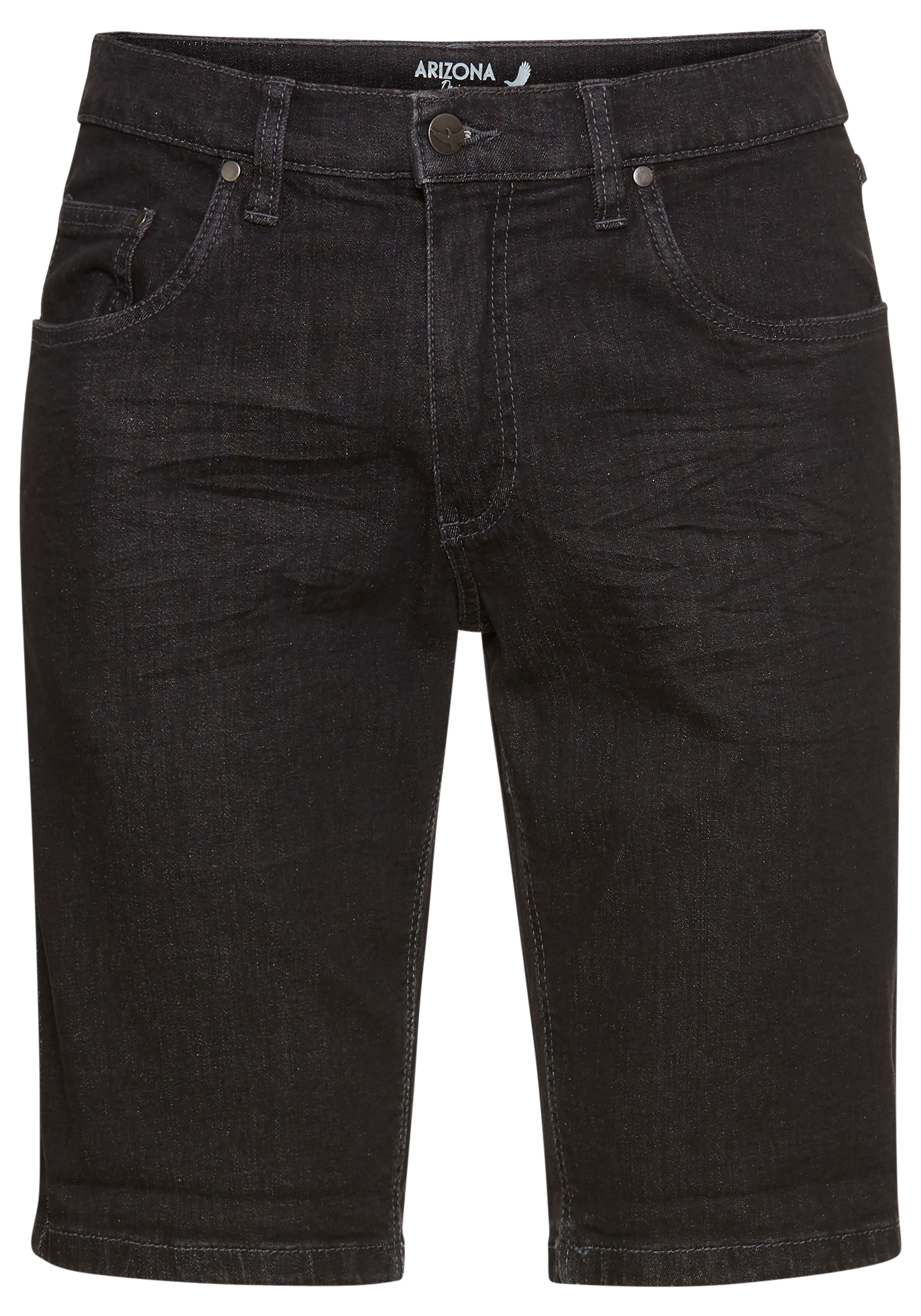 Arizona Jeansshorts, gerader Schnitt, knieumspielende Länge, niedrige Leibhöhe