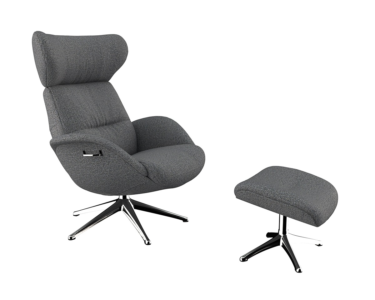 FLEXLUX Relaxsessel »Fernsehsessel More, ergonomisch, drehbar, robuster Fuß, Scandi«, Premium Komfort, Rücken- und Kopfteilverstellung, Drehbar, Fuß Alu