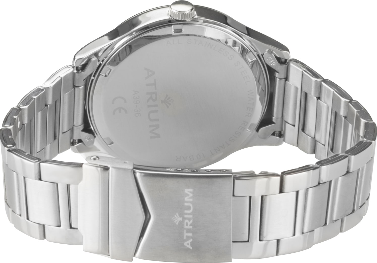 Atrium Quarzuhr Armbanduhr, Herrenuhr, Edelstahlarmband, analog, Wochentag, Tag