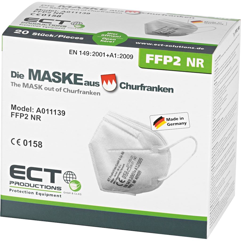 Filtrierende Halbmasken FFP2 »FFP2-Atemschutzmaske«, (Packung, 20 St.)
