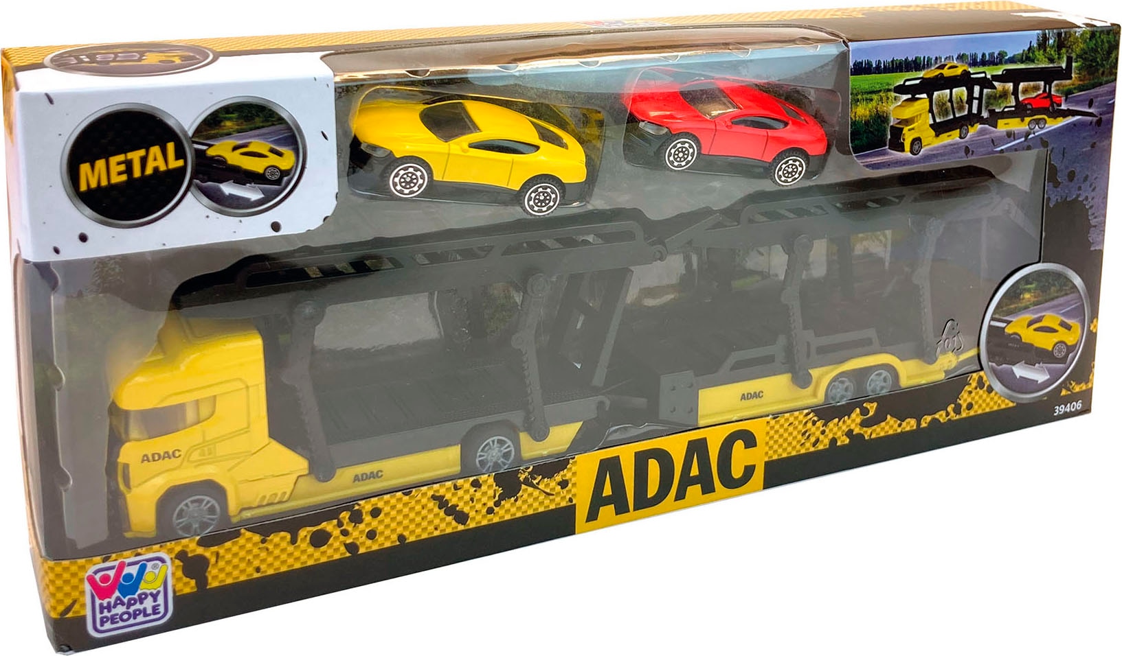 Happy People Spielzeug-Transporter »ADAC Die Cast Transporter« inkluisve 2 Farhzeuge