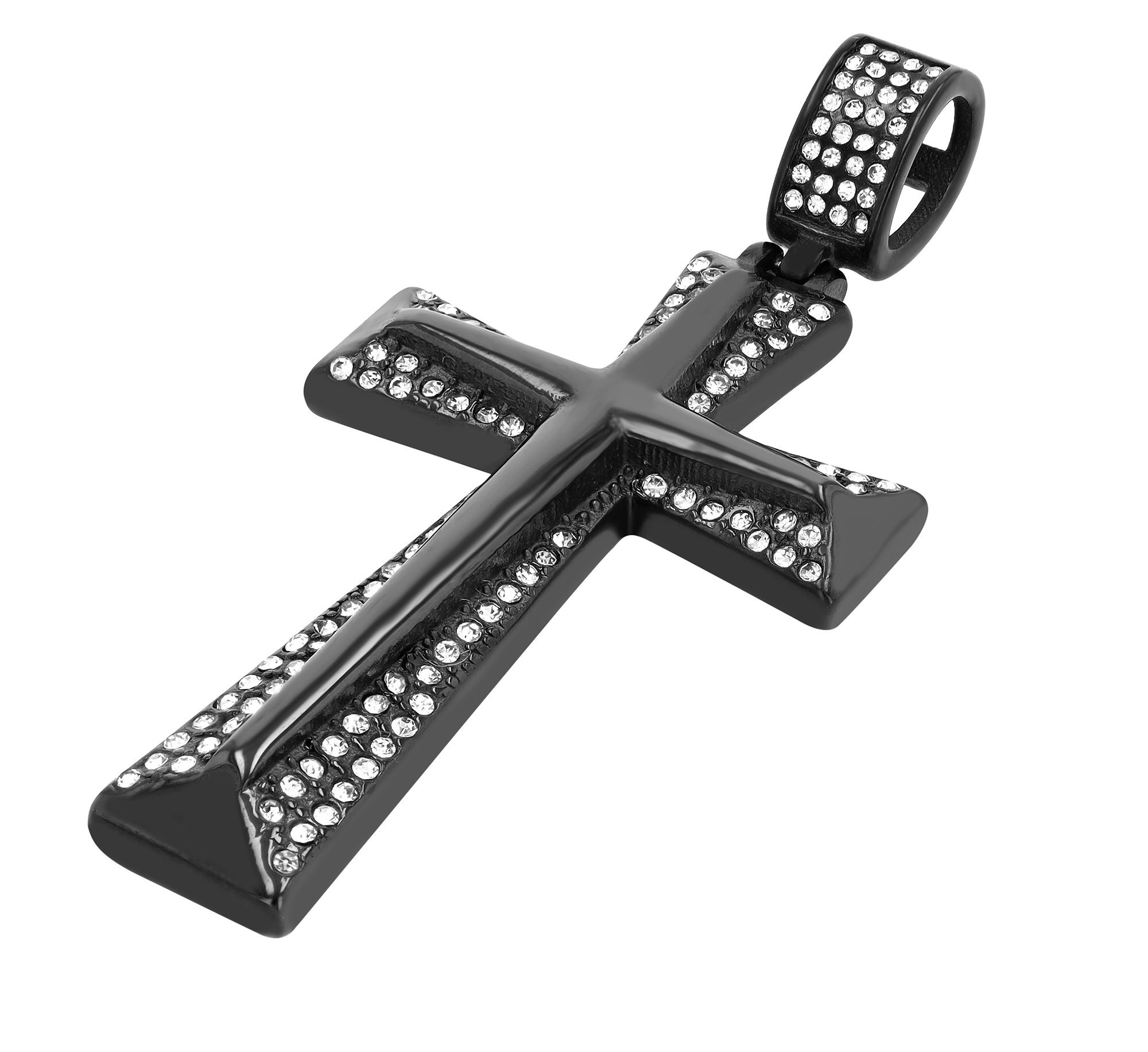 Adelia´s Kettenanhänger »Unisex Anhänger ¿ Kreuzanhänger aus Edelstahl mit Strass Steinchen«