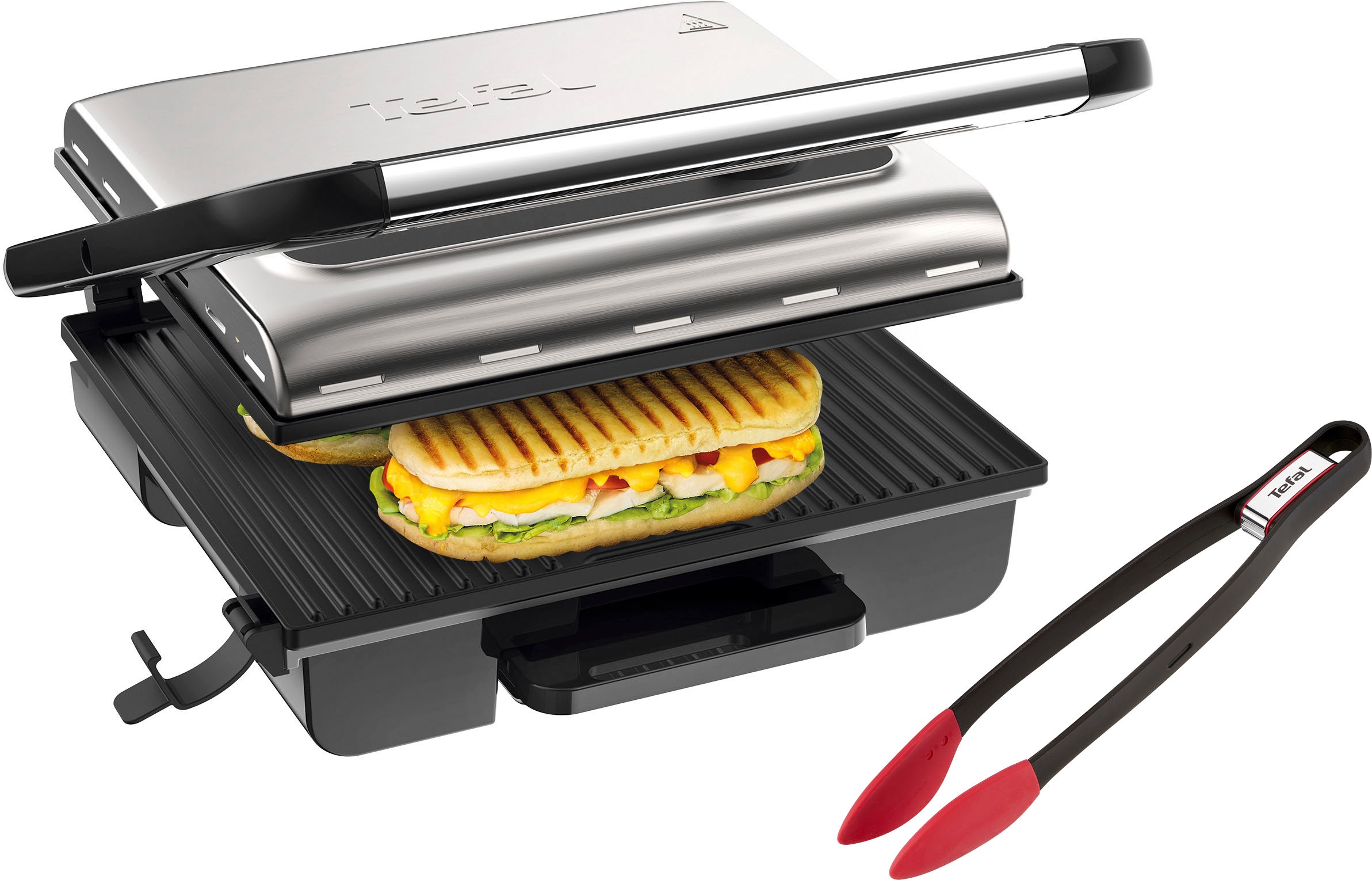 Tefal Kontaktgrill »GC242D Inicio Grill Adjust«, 2000 W, regelbarer Thermostat mit 3 Stufen, antihaftbeschichtete Platten