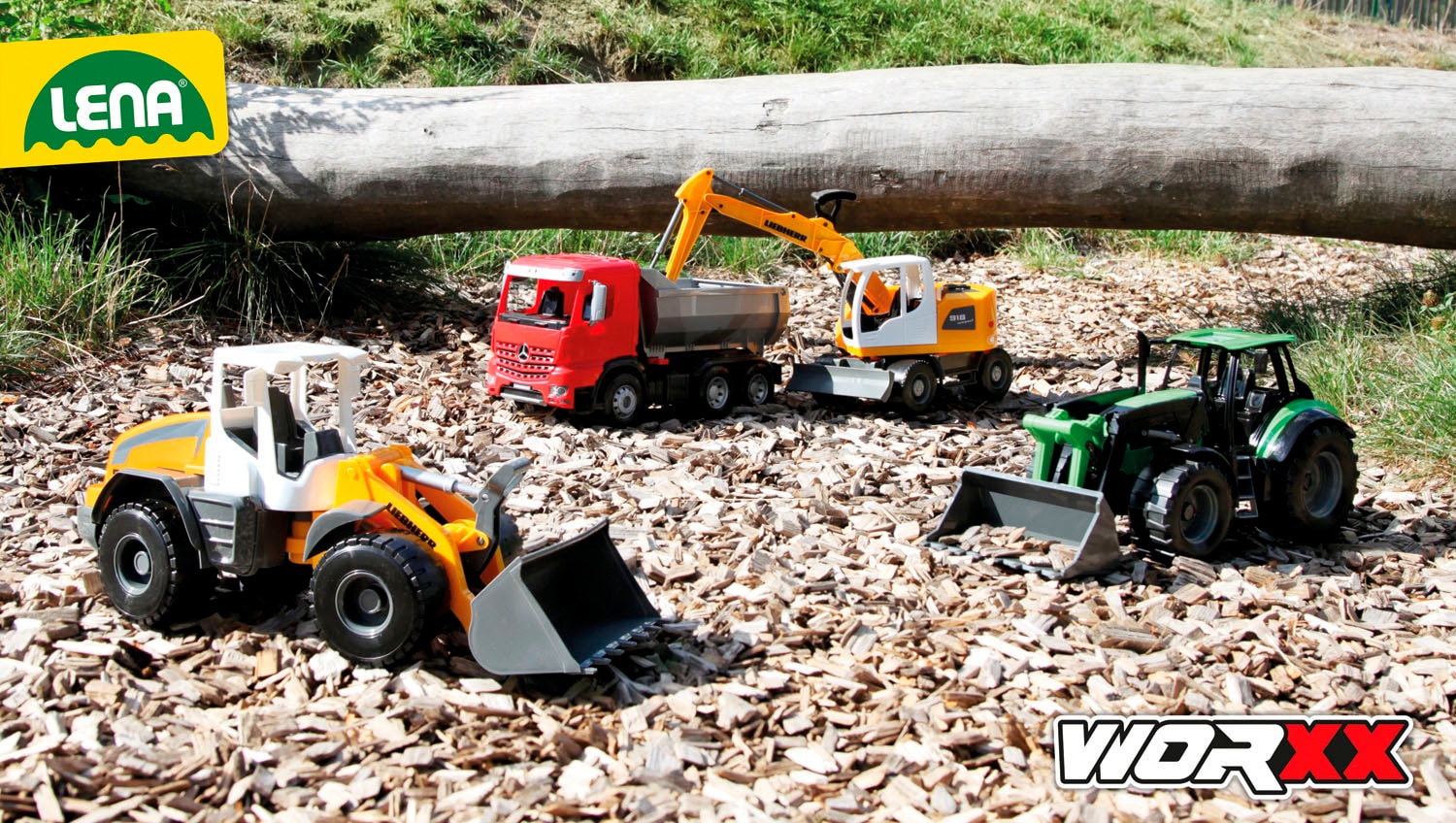 Lena® Spielzeug-Traktor »Worxx Traktor Deutz-Fahr Agrotron 7250 TTV mit Anhänger« Made in Europe