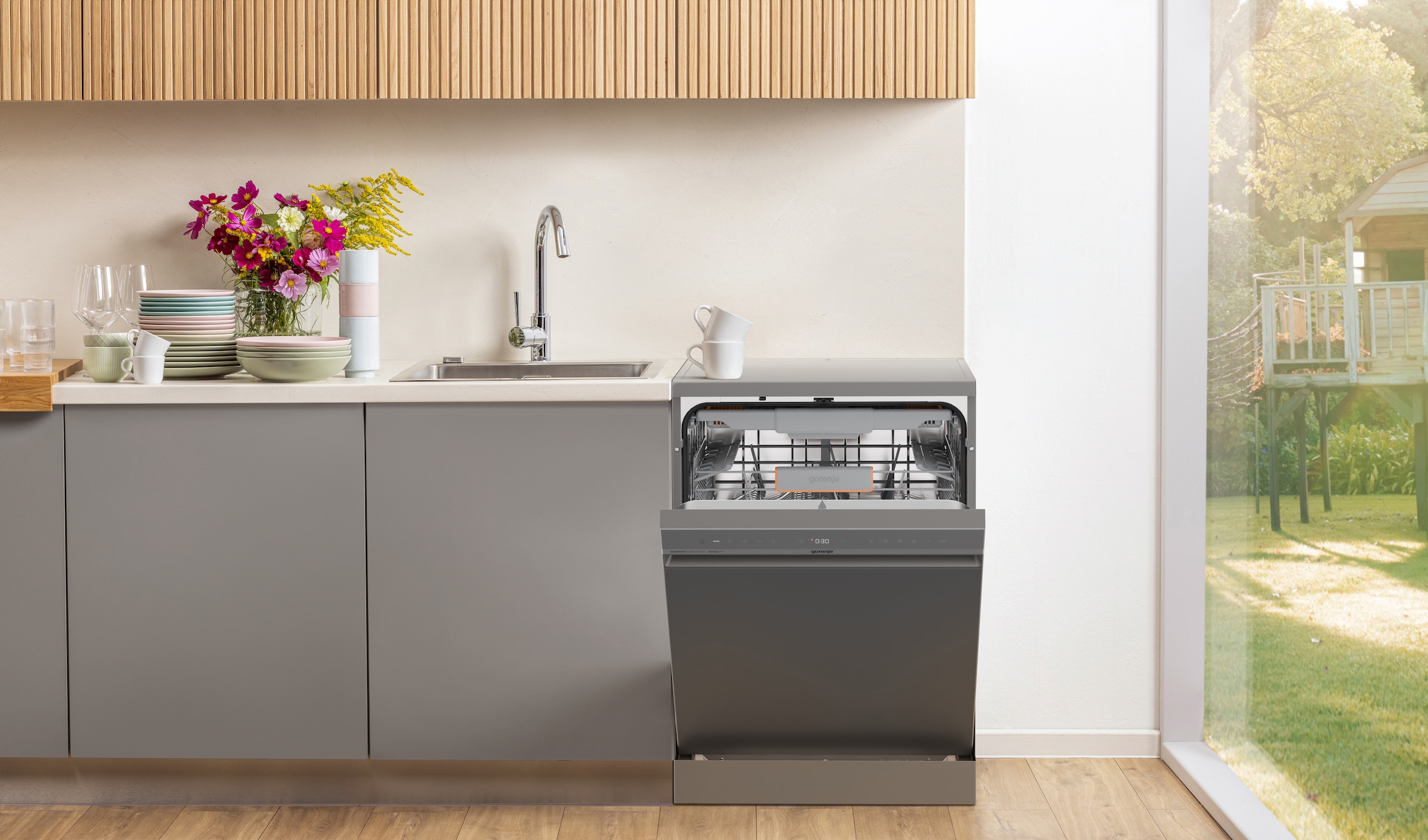 GORENJE Standgeschirrspüler »GS673A96X« 9,4 l 16 Maßgedecke TotalDry - automatische Türöffnung