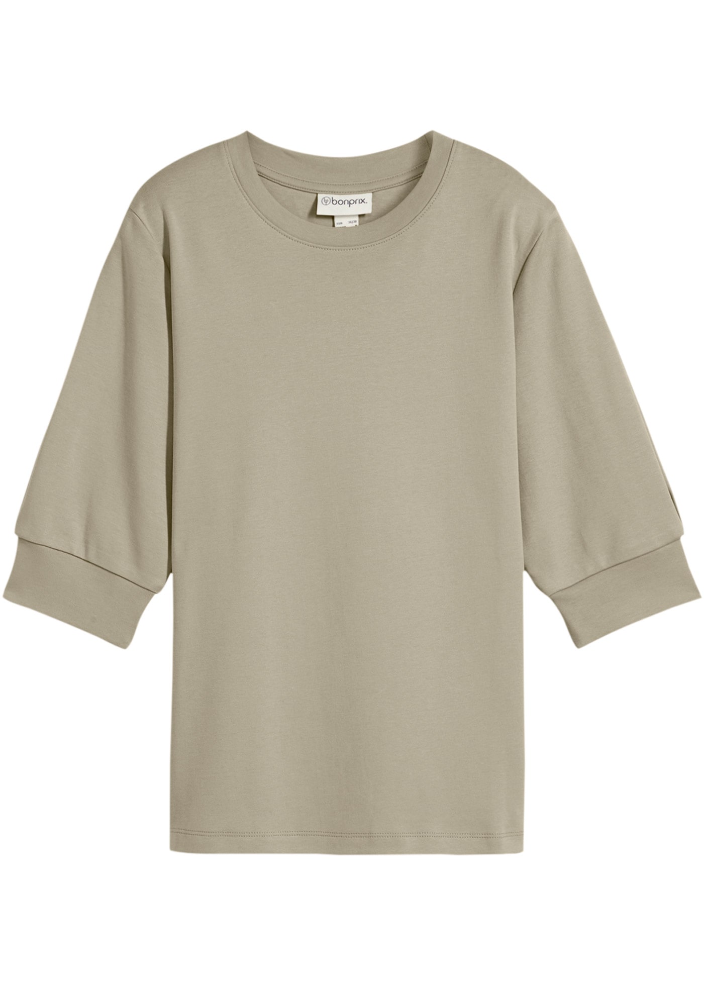 bonprix T-Shirt Oversize-Passform, dezente Puffärmel, Halbarm, aus reiner Baumwolle