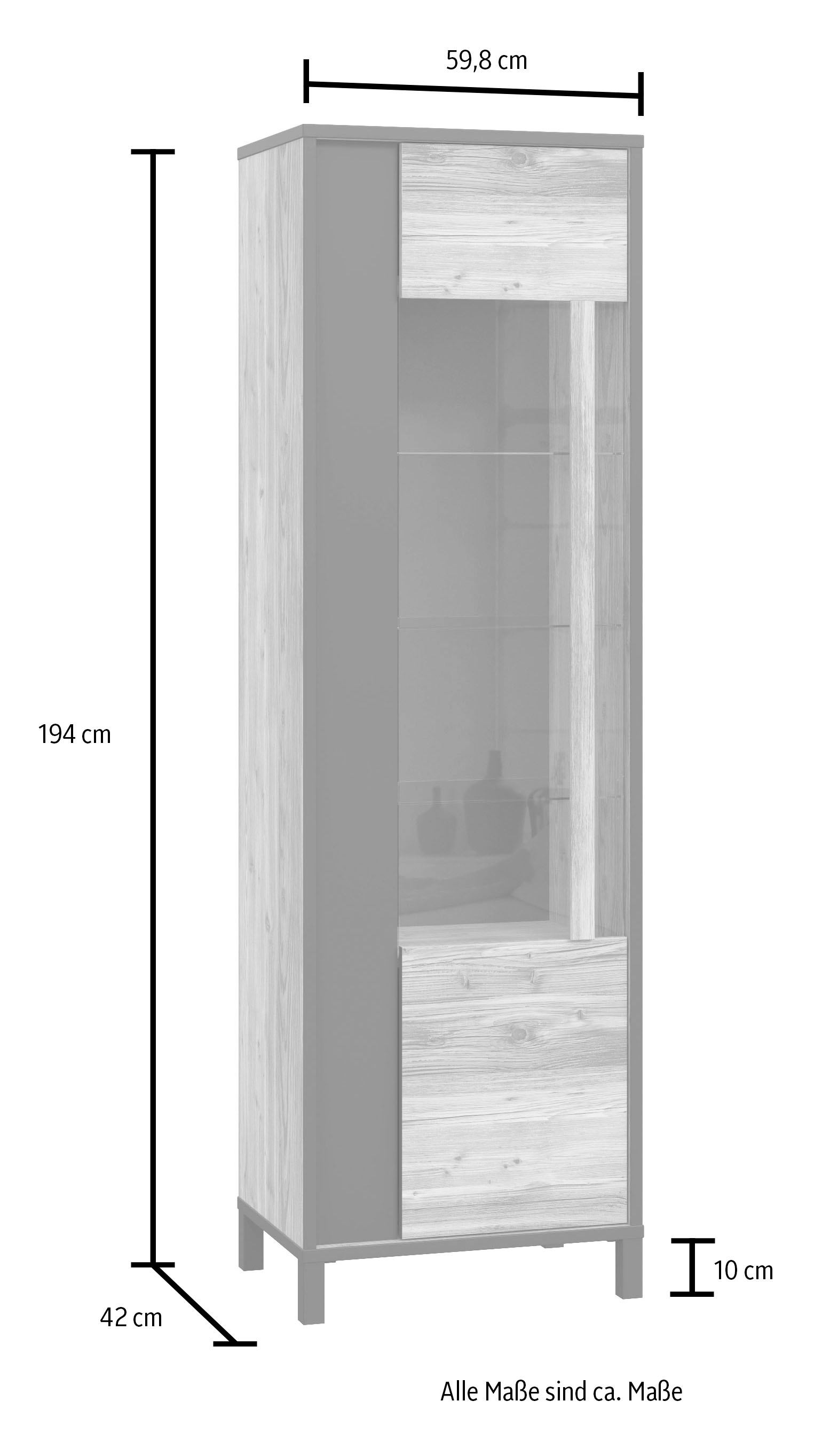 FORTE Vitrine »Hayato«, Höhe ca. 194 cm