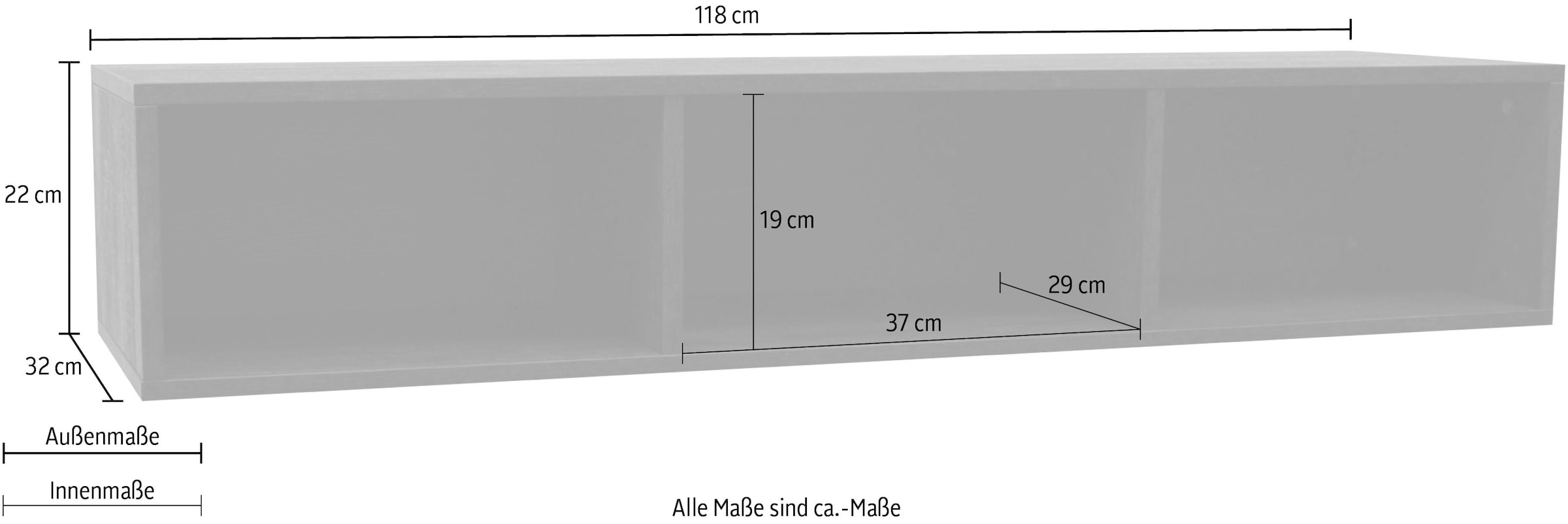 Mäusbacher Hängeregal »Bonnie«, Breite/Höhe 118 cm senkrecht oder  waagerecht bei OTTO | Hängeregale