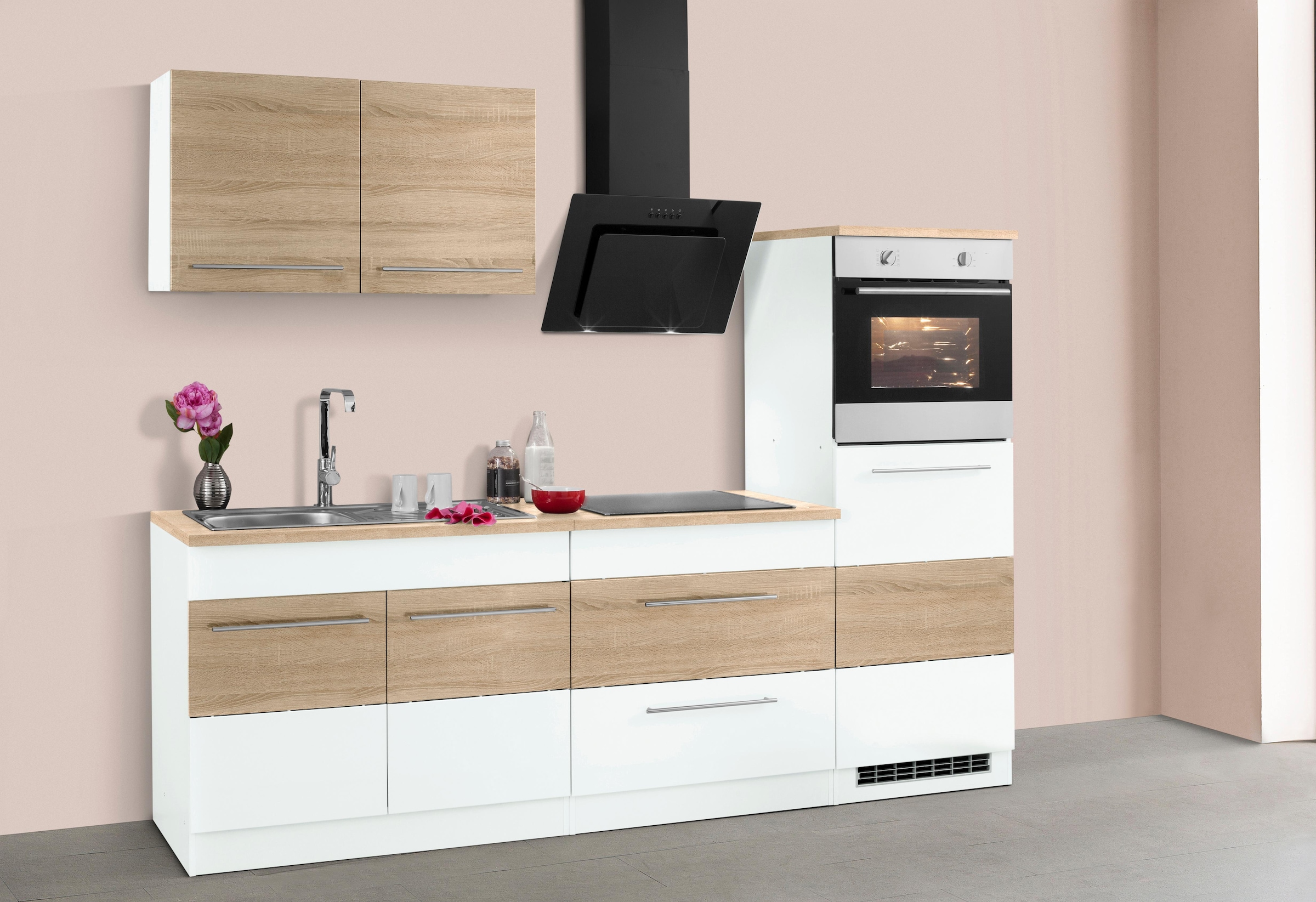 KOCHSTATION Küchenzeile »KS-Trient« Breite 240 cm, mit E-Geräten, mit Arbeitsplatte