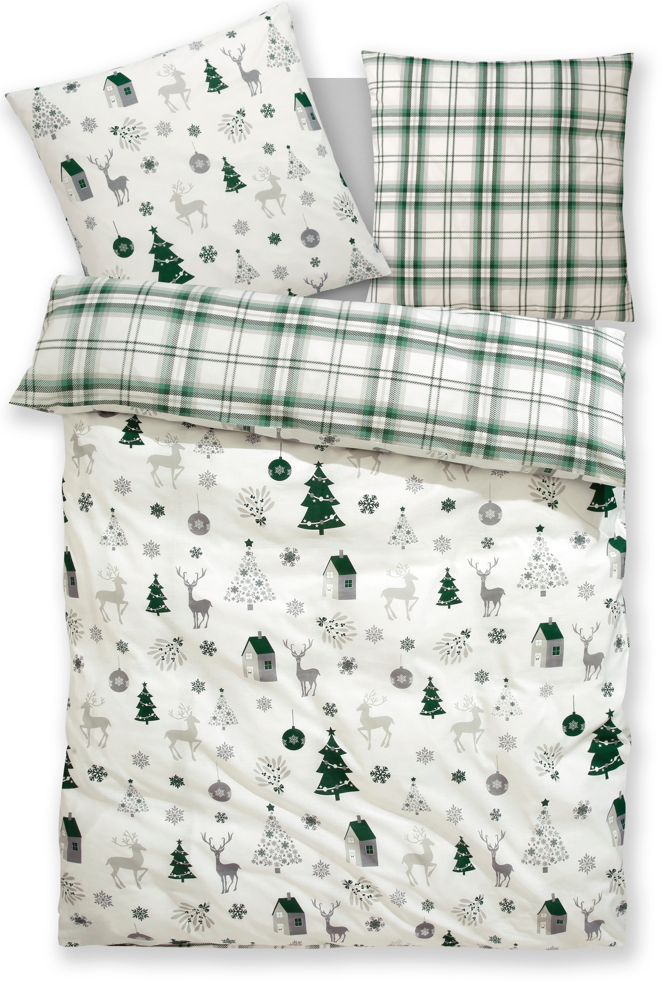 OTTO home Bettwäsche »Mikkel« 2 Bettwäsche ab Gr. 135x200 cm,100% Baumwolle, Weihnachten