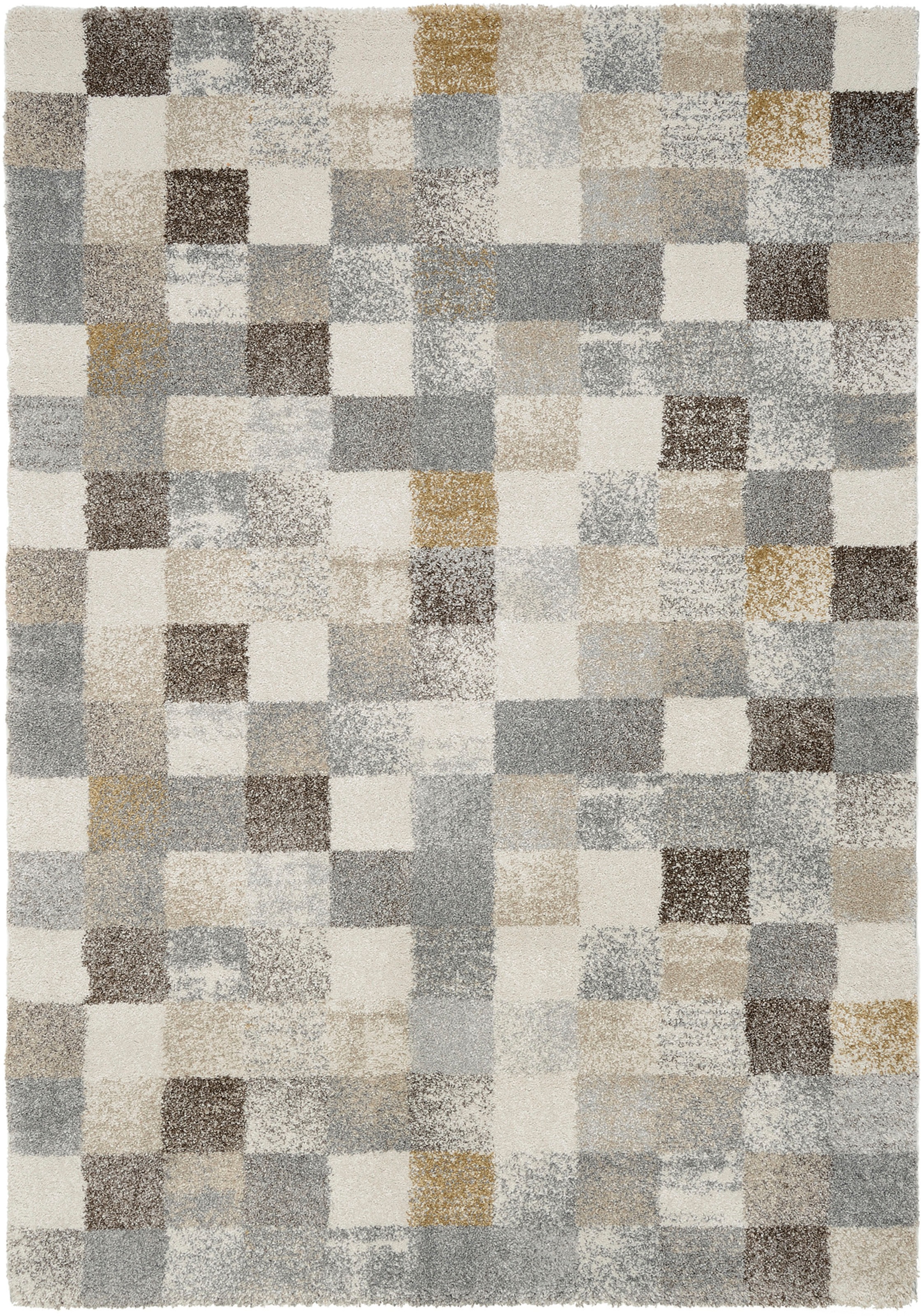 OCI DIE TEPPICHMARKE Teppich »NEW VILLA SQUARES«, rechteckig, 20 mm Höhe, feine Karos, meliert, Wohnzimmer