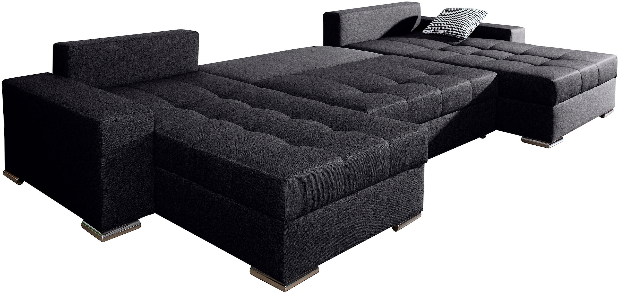 COLLECTION AB Wohnlandschaft »Josy XXL U-Form, B: 333 cm, mit 2 Recamieren 77 & 97 cm« mit Bettfunktion, Bettkasten & 2 Zierkissen, Federkern