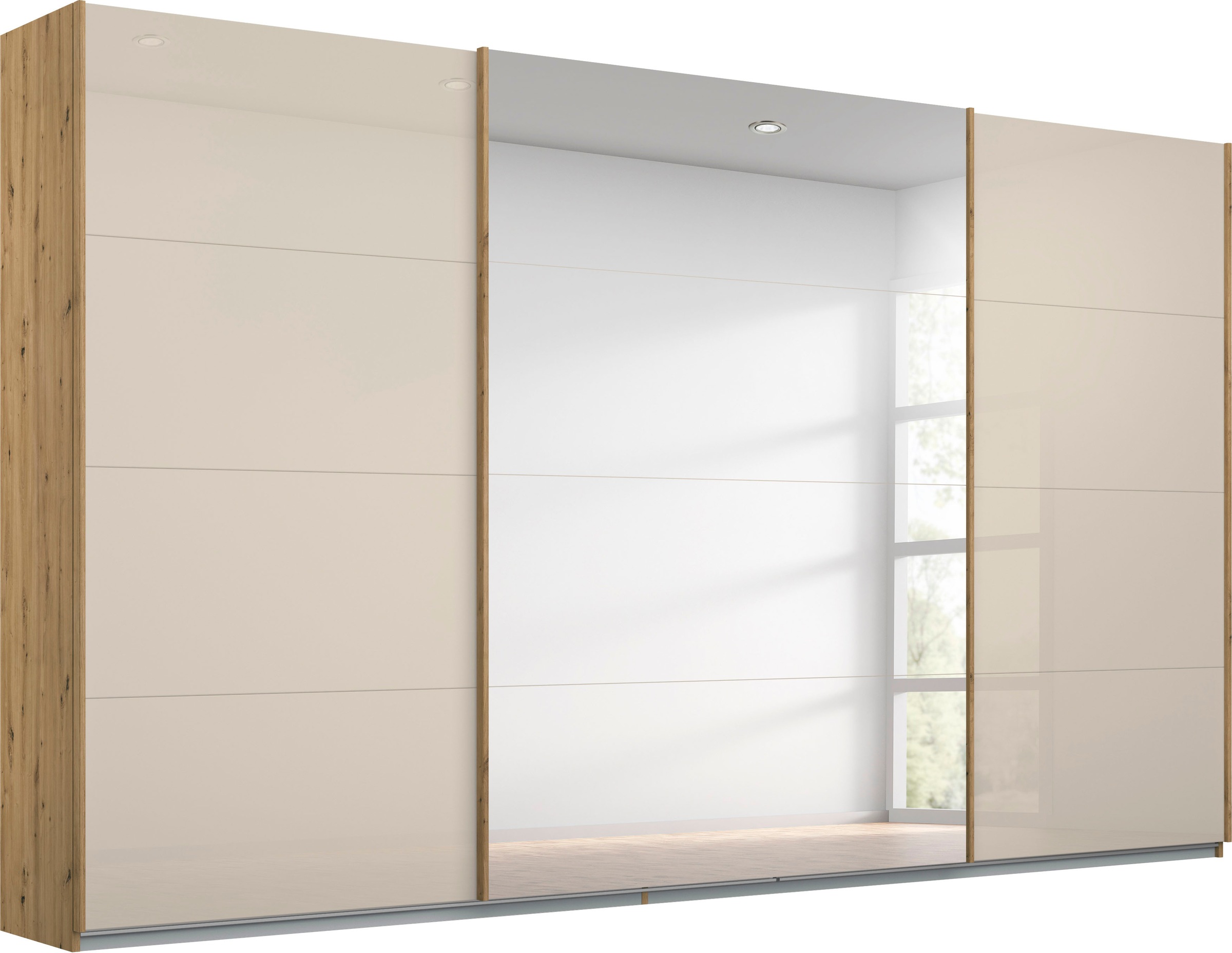 OTTO home Kleiderschrank »Mehrzweckschrank Aktenschrank Möbel Mietswohnung Schlafzimmer KOLUNA« 3 Ausstattungen BASIC/CLASSIC/PREMIUM (inkl. SOFT-CLOSE-FUNKTION),  Breiten 203/271/315/360 cm Höhen 210/229 Glas-Front MADE IN GERMANY