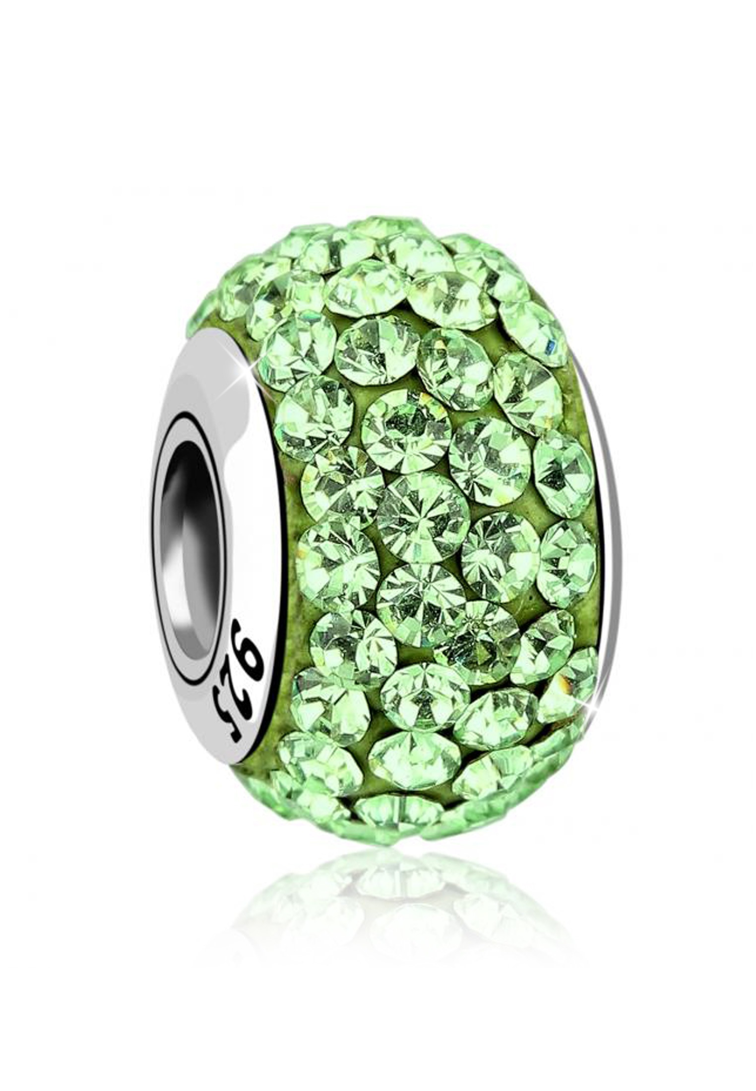 Nenalina Charm-Einhänger »Kugel Bead Violett Kristalle 925 Silber«