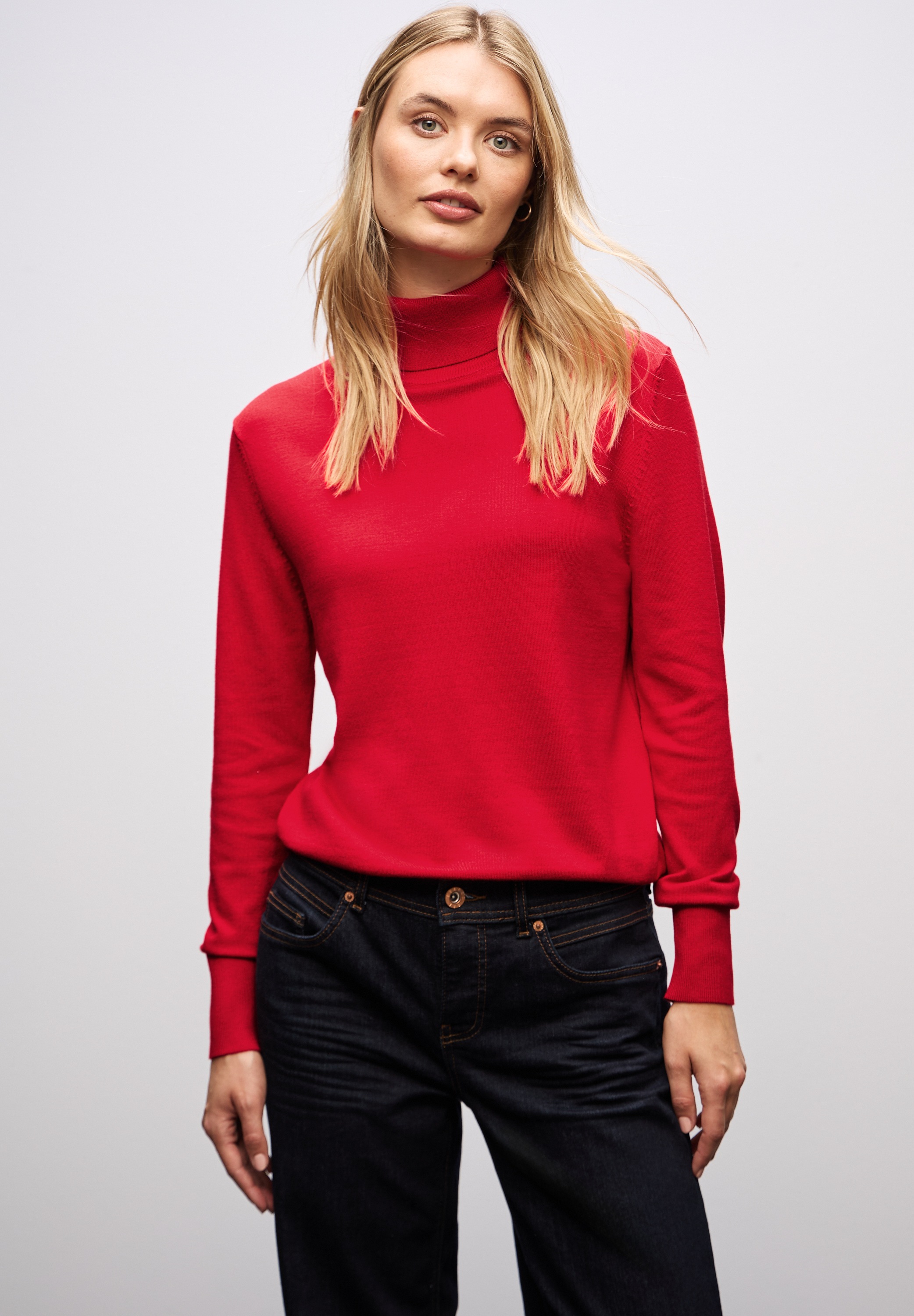 STREET ONE Rollkragenpullover mit Viskose