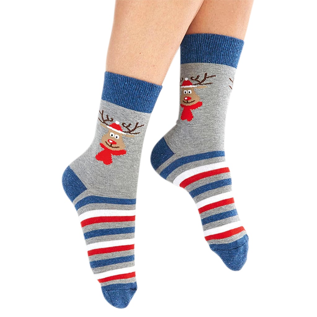 H.I.S Socken, (3 Paar), mit Weihnachts-Design