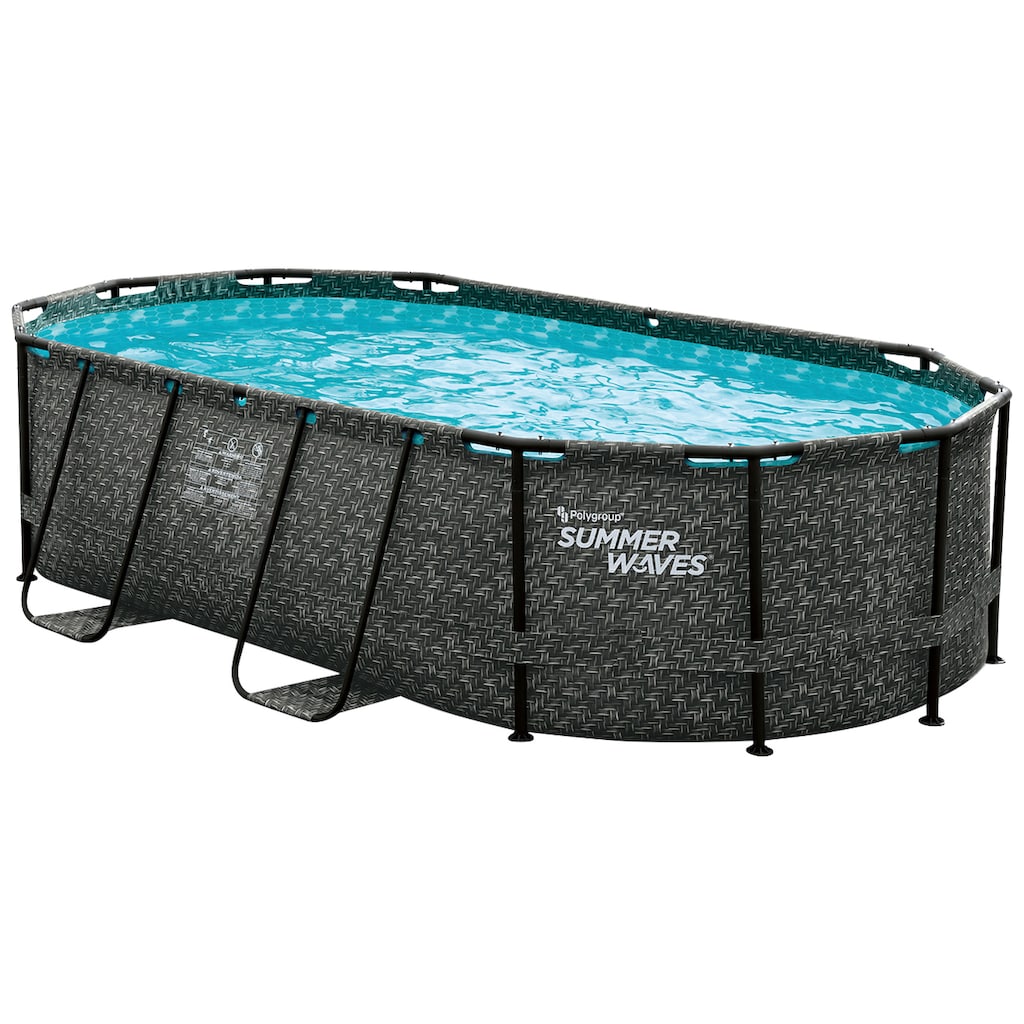 SummerWaves Framepool »Active«, (Set, 3 tlg.), BxLxH: 250x424x100 cm, Rattan-Optik