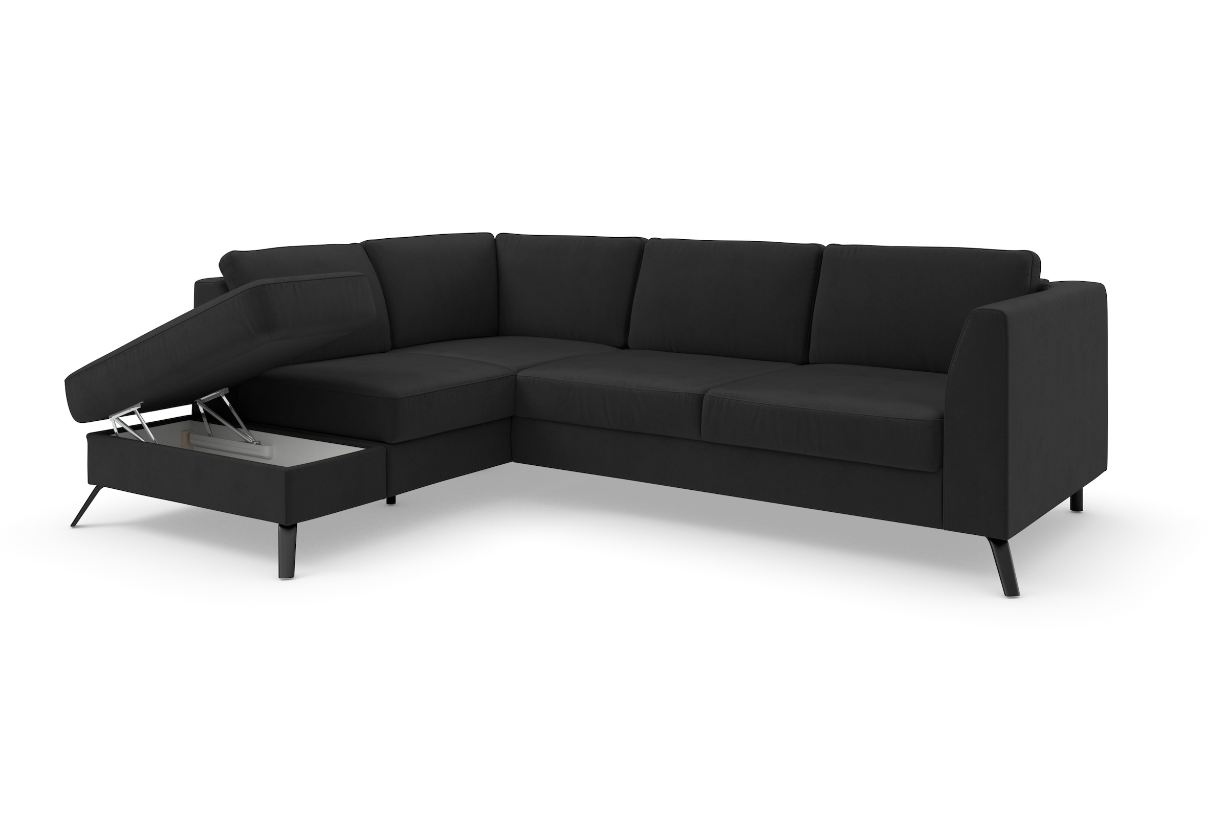 sit&more Ecksofa »Olsen L-Form«, inklusive Sitztiefenverstellung, wahlweise mit Bettfunktion, 15cm hoch