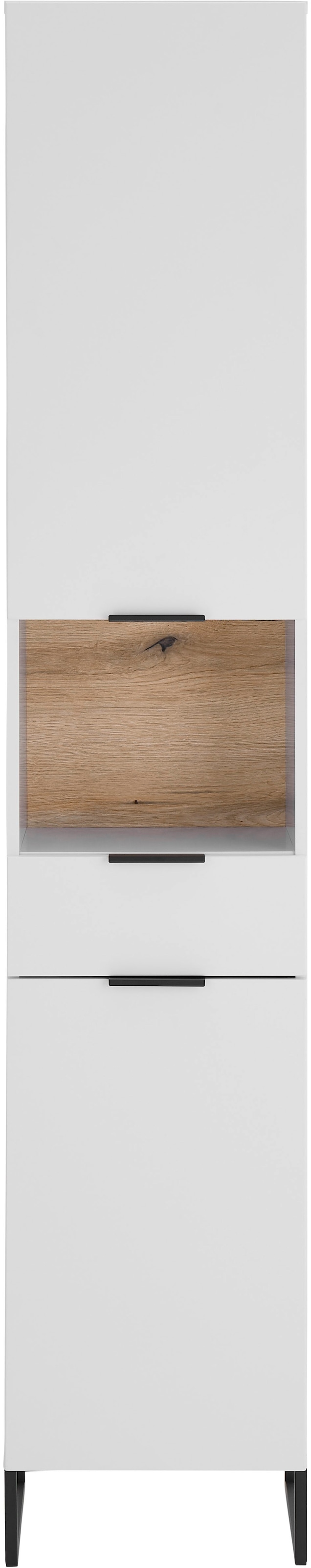 BASIC by Balculina Hochschrank »Denver Hochschrank, Badezimmerschrank BxHxT 38x195x32« 1 Stk. tlg. Breite 38 cm, Tür L/R montierbar, Softclose