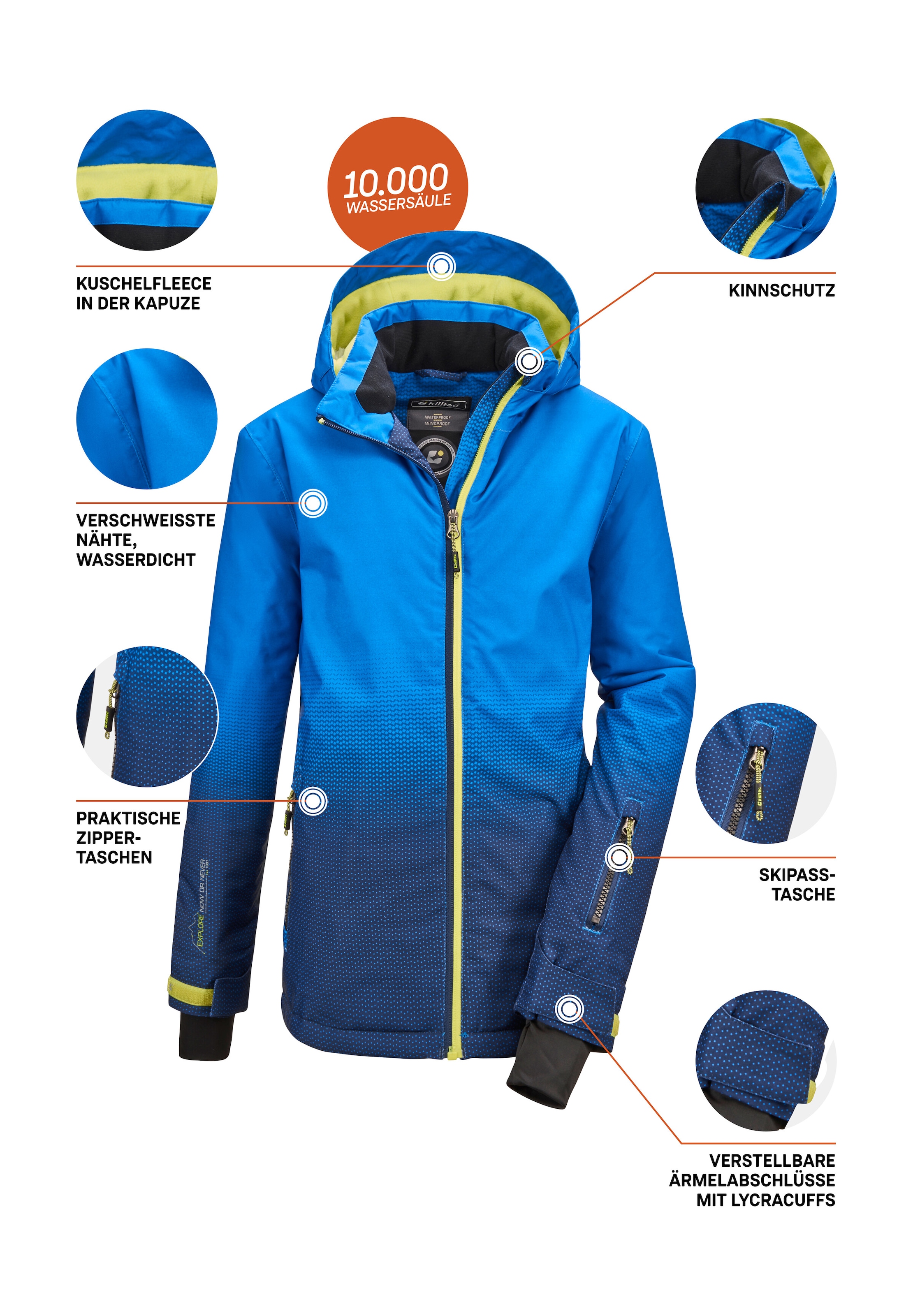 Killtec Outdoorjacke »Lynge BYS JCKT E«, Wasserdichte Funktionsjacke mit Schneefang und coolem Design