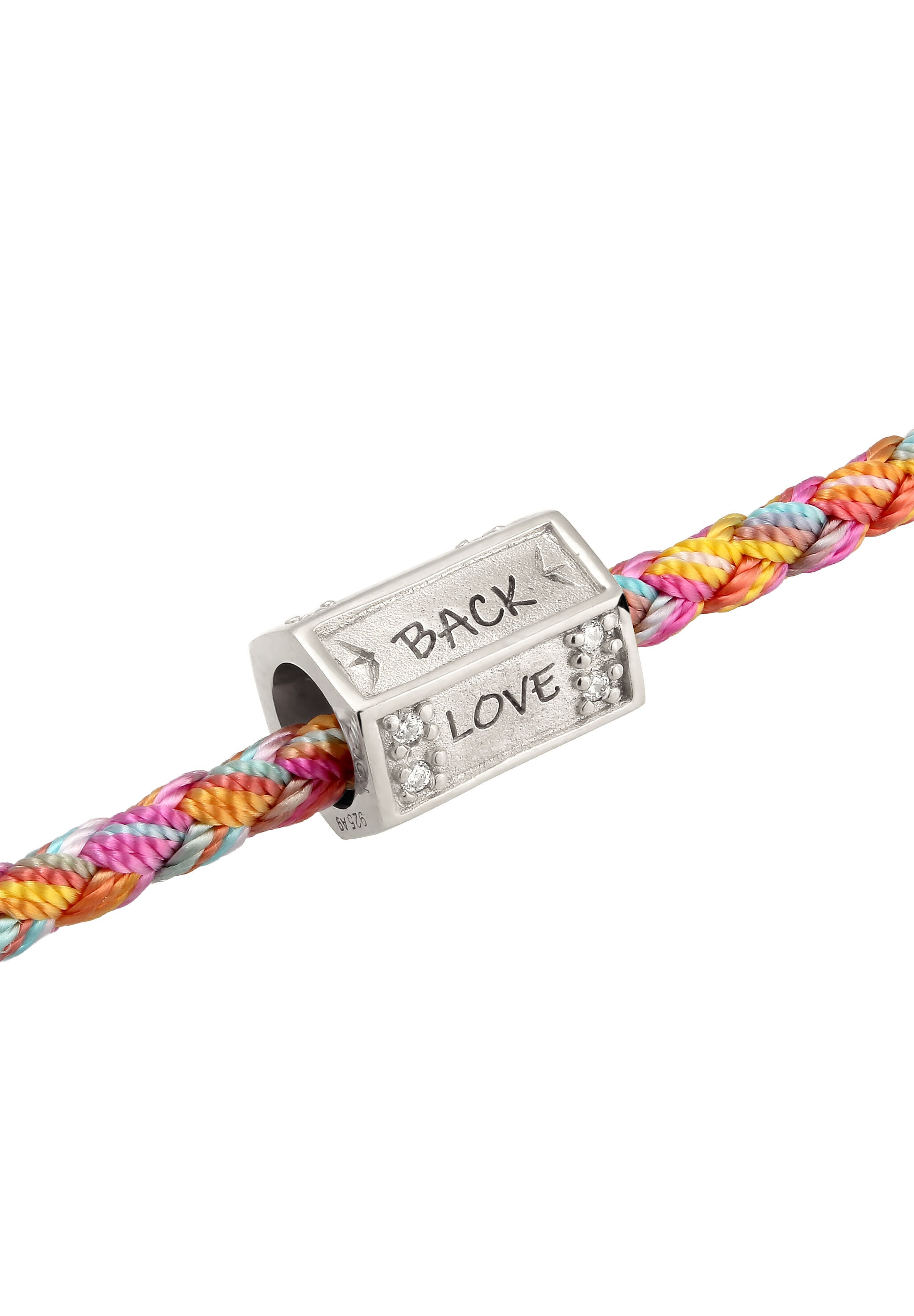 Elli Kette mit Anhänger »Halskette Love Colorful Zirkonia Weiß 925 Sterling Silber«