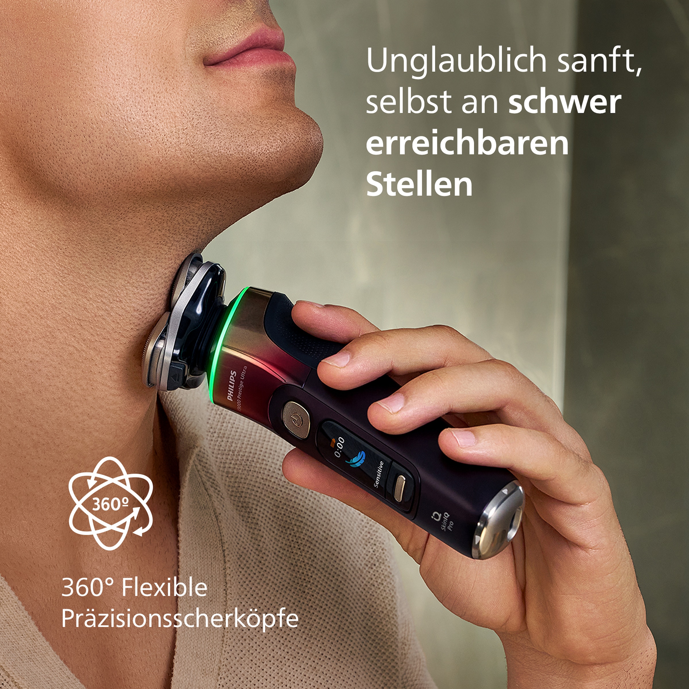 Philips Elektrorasierer »Series i9000 XP9407/37« 3 Stk. Aufsätze mit dem integrierten Präzisions-Bartstyler, inkl. Reinigungsstation