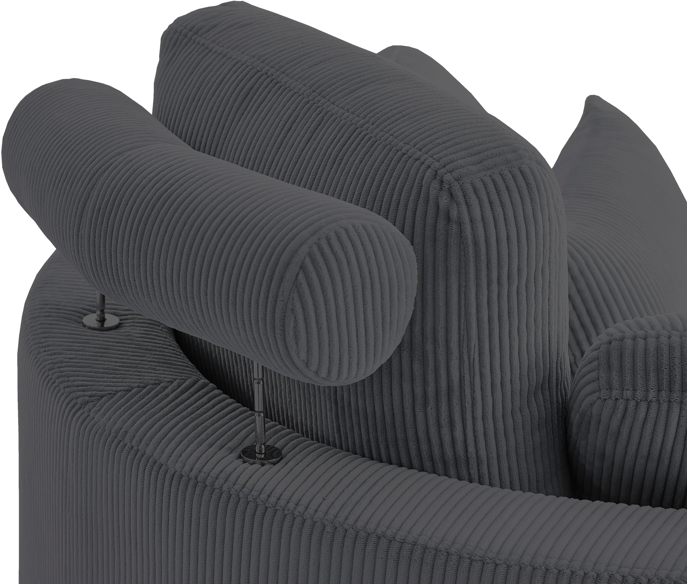 ATLANTIC home collection Loveseat »Ravi«, XXL- Sessel, inklusive Stauraumhocker, Rückenkissen & drei Zierkissen
