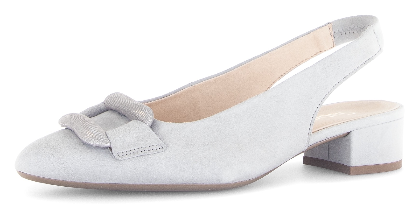 Gabor Slingpumps, Blockabstz, Festtagsschuh, Hochzeitsschuh mit elastischem Riemchen