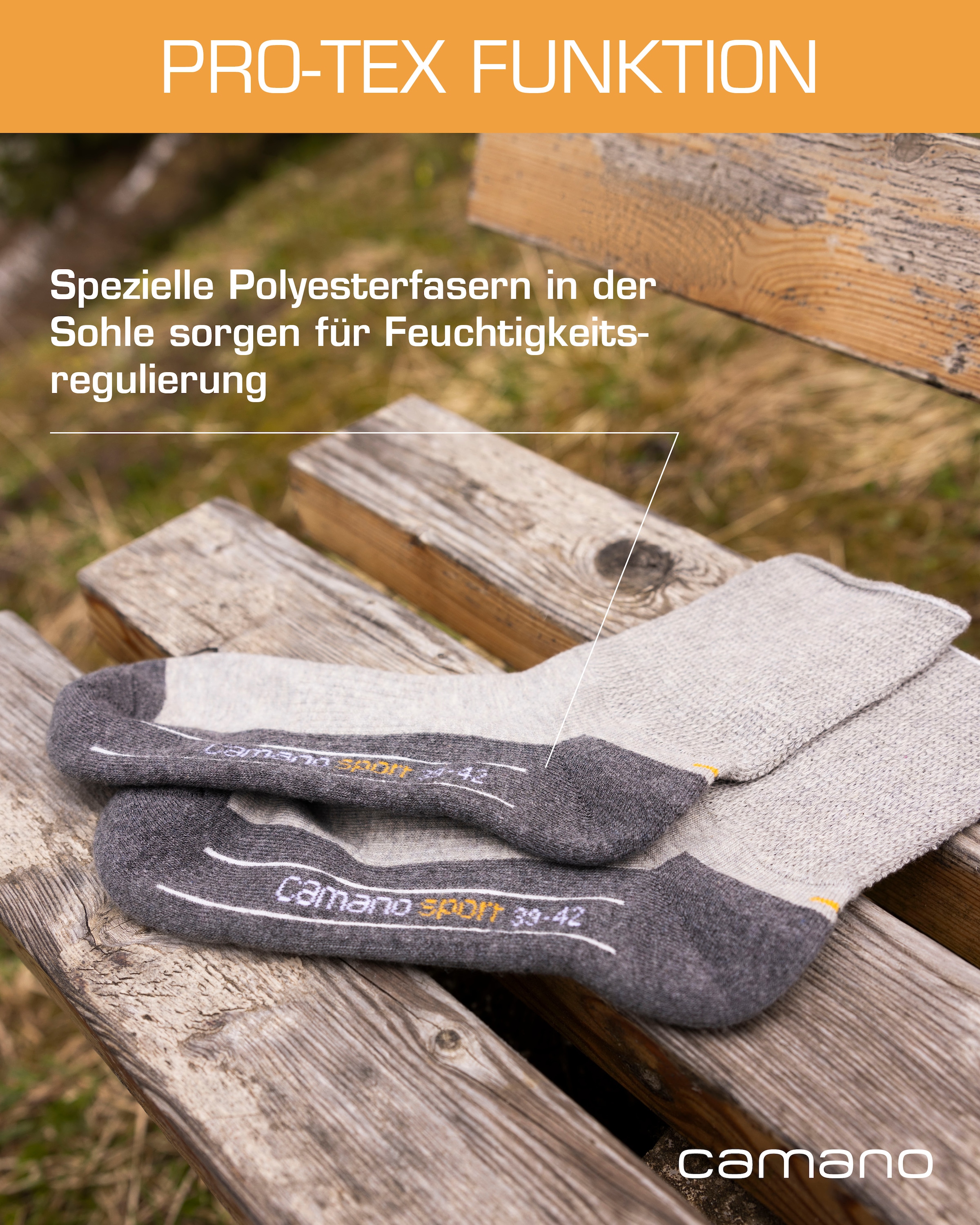 Camano Socken »function« 4 Stk. tlg. perfekte Feuchtigkeitsregulation