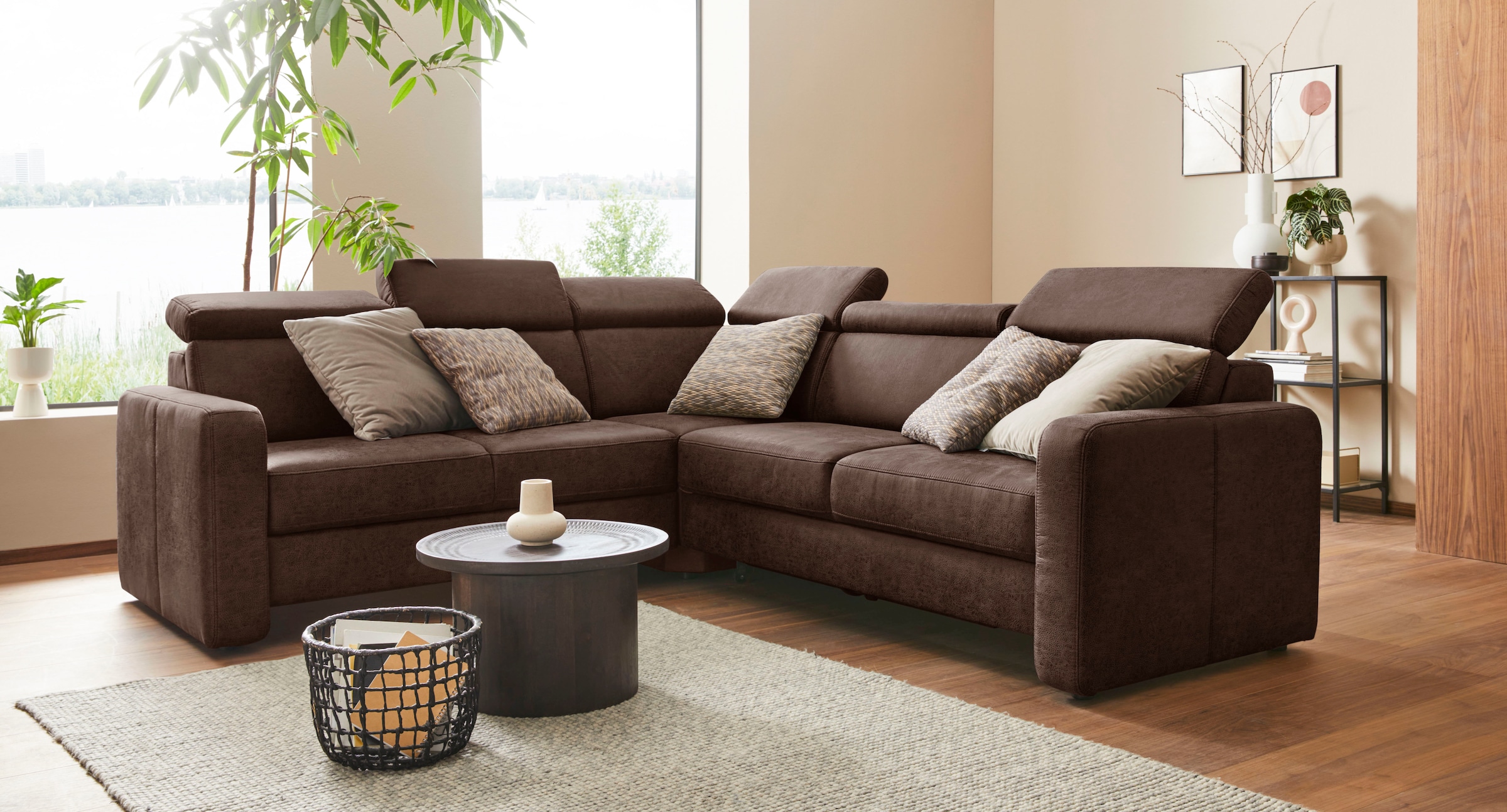 sit&more Ecksofa »Bologna L-Form« Kopfteilverstellung, wahlweise mit Bettfunktion und Schubkasten