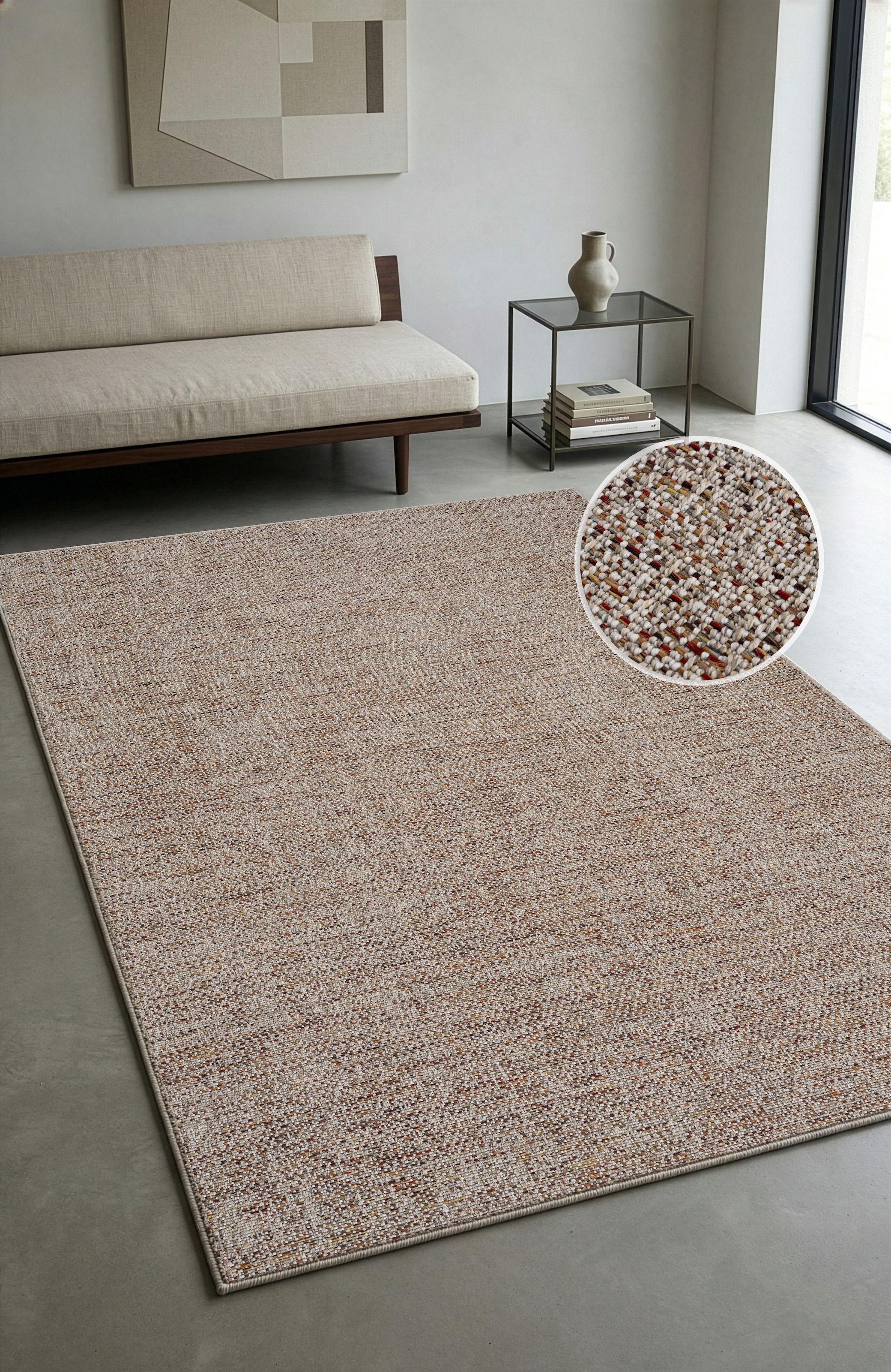 OTTO home Teppich »Lennor, In- und Outdoor geeignet, Balkon, Camping« rechteckig 8 mm Höhe Wetterfest & UV-beständig, meliert, Esszimmer, Wohnzimmer