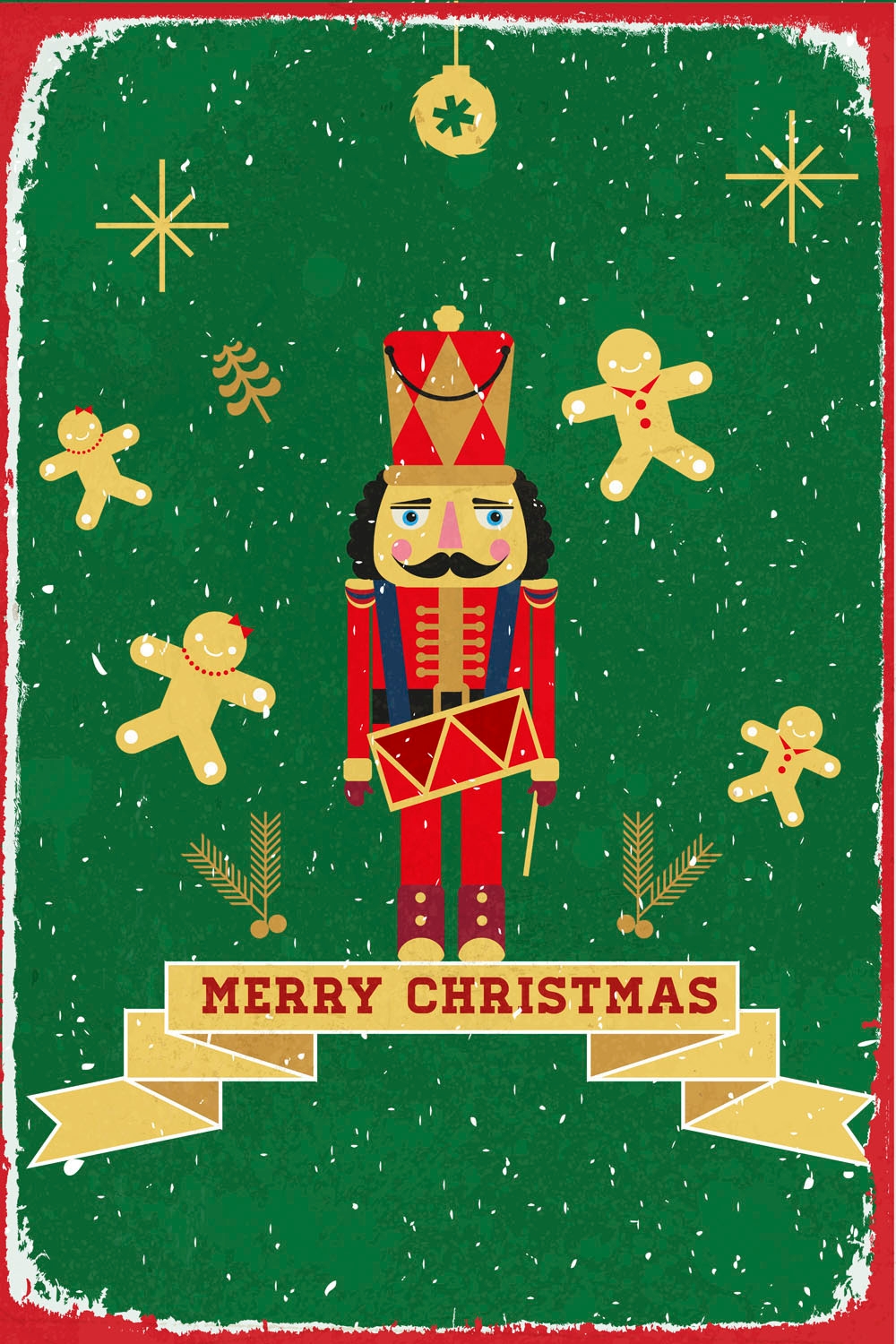 queence Metallbild »Nutcracker«, Weihnachten-Schneeflocken, (1 St.), Stahlschilder