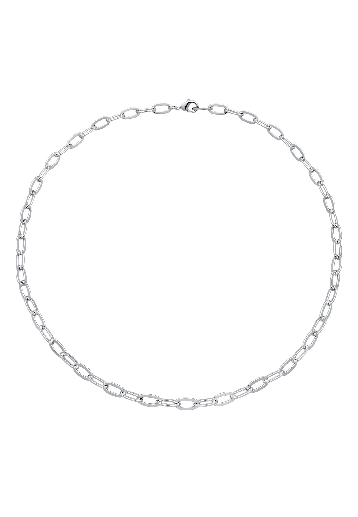 Elli Kette ohne Anhänger »Halskette Gliederkette Oval Silberfarben«