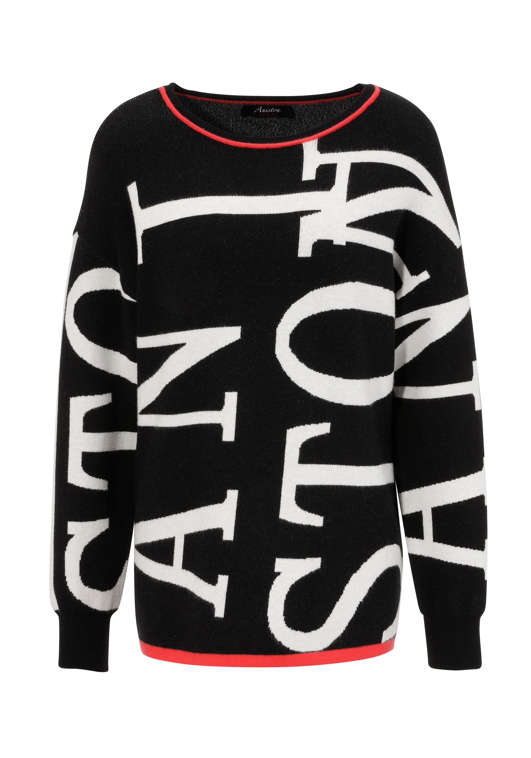 Aniston CASUAL Strickpullover, mit eingestrickten ANISTON-Schriftzügen