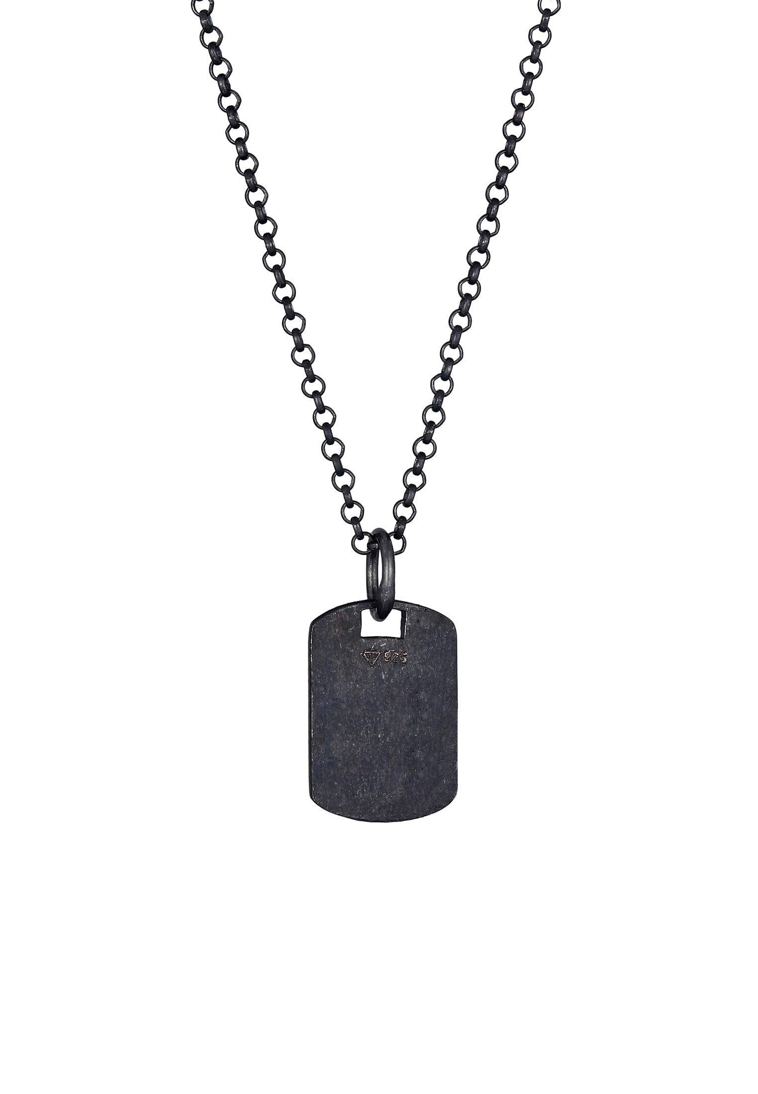 Kuzzoi Kette mit Anhänger »Halskette Herren Dog Tag Military Platte Brushed 925 Silber«