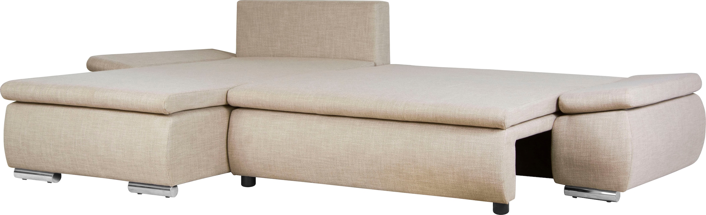 Home affaire Ecksofa »Acra L-Form«, mit Bettfunktion und Bettkasten, in Mattenoptik