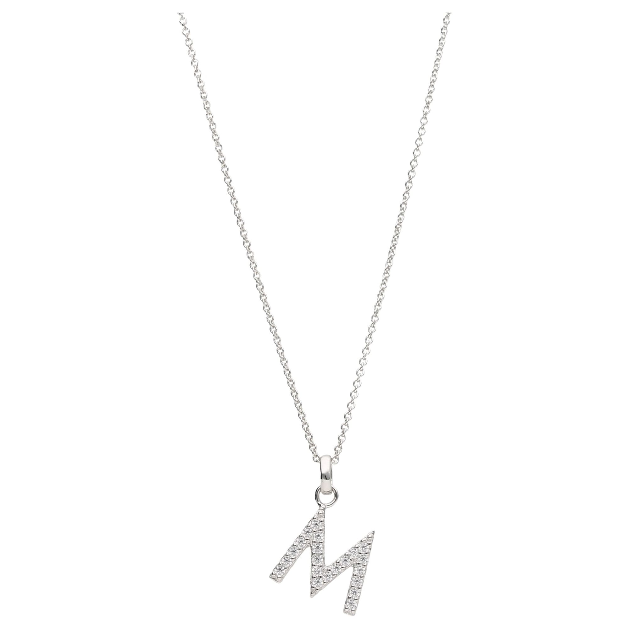 Smart Jewel Kette mit Anhänger »Kette Buchstabe M mit Zirkonia Steine, Silber  925« im OTTO Online Shop