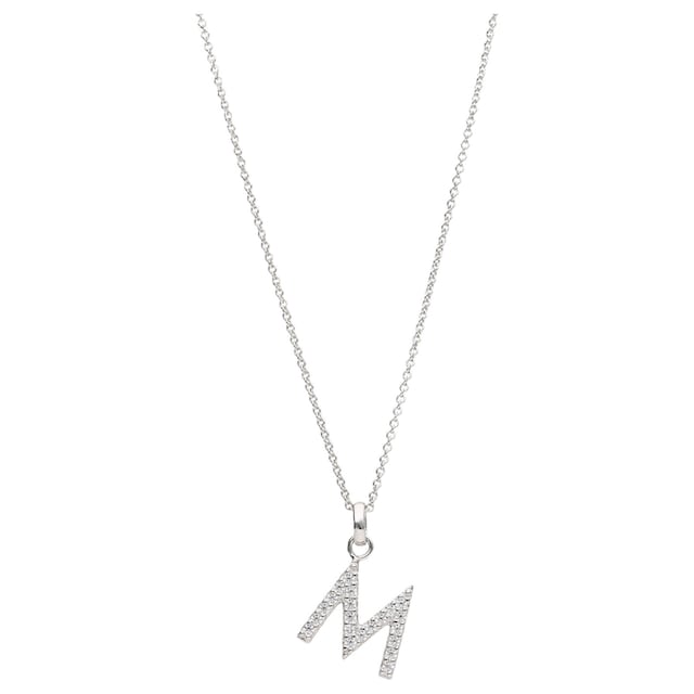 Smart Jewel Kette mit Anhänger »Kette Buchstabe M mit Zirkonia Steine, Silber  925« im OTTO Online Shop
