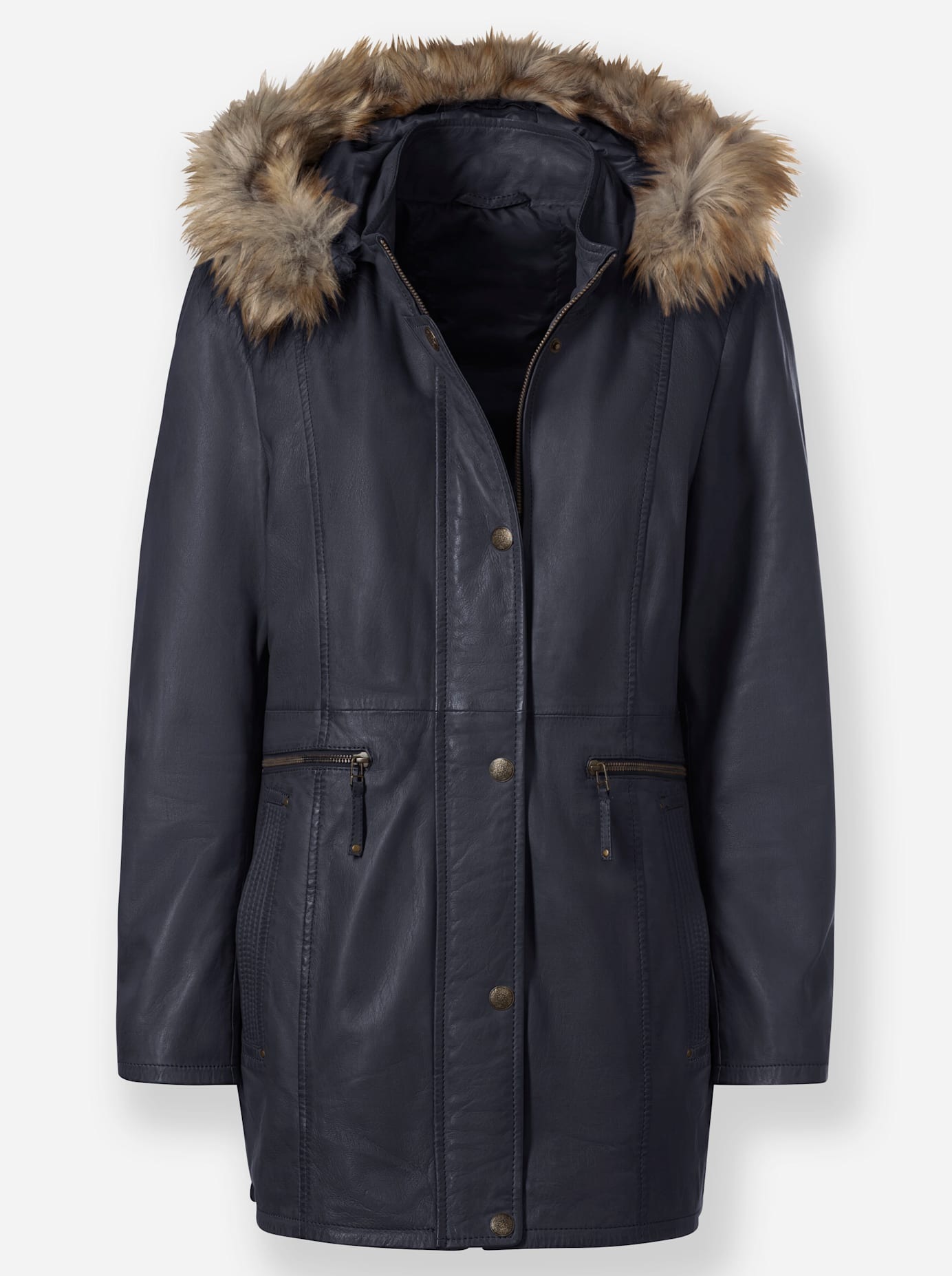 Inspirationen Lederjacke, mit Kapuze