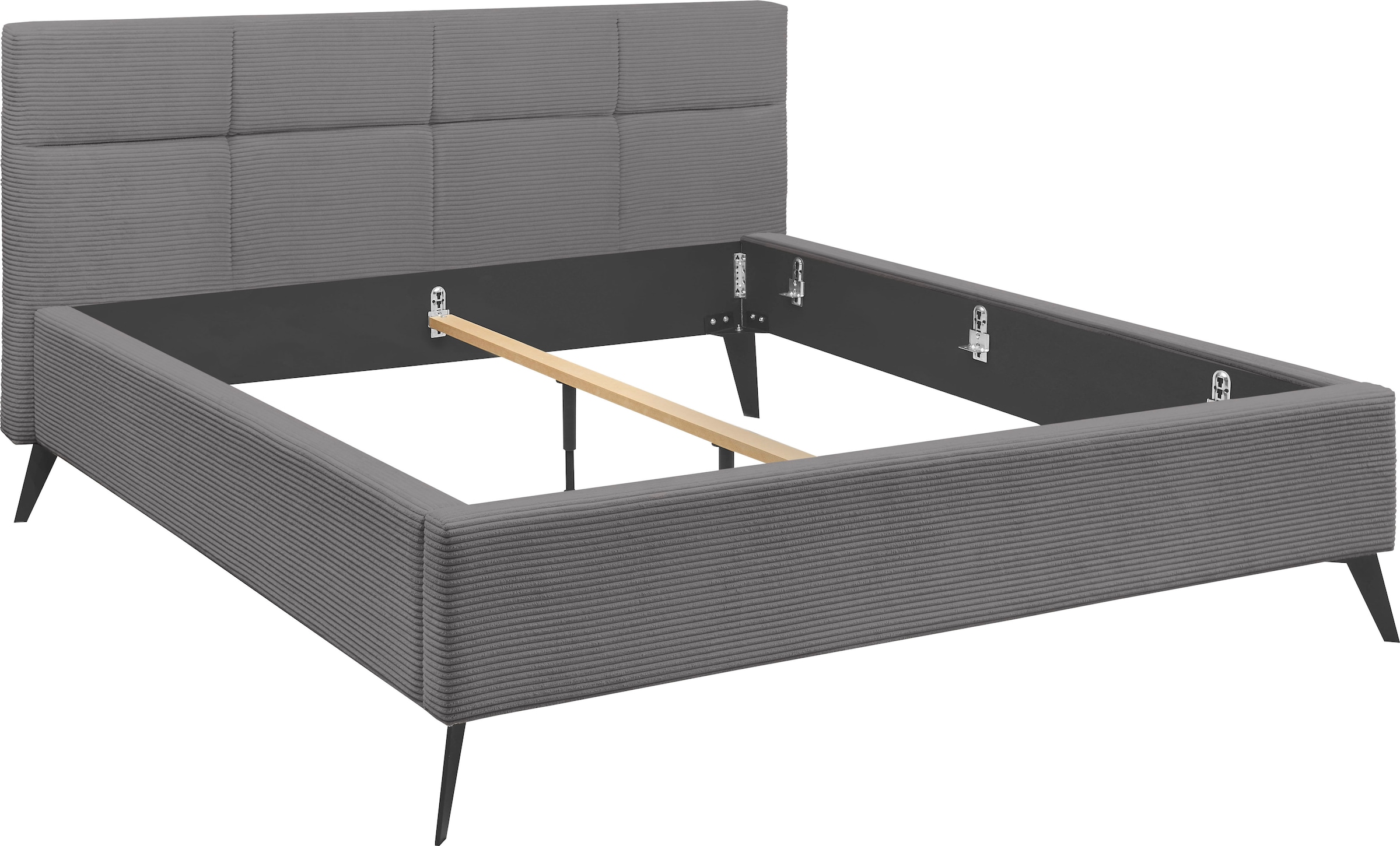 set one by Musterring Polsterbett »Cary« wahlweise mit Matratze und Lattenrost, Füße Metall schwarz