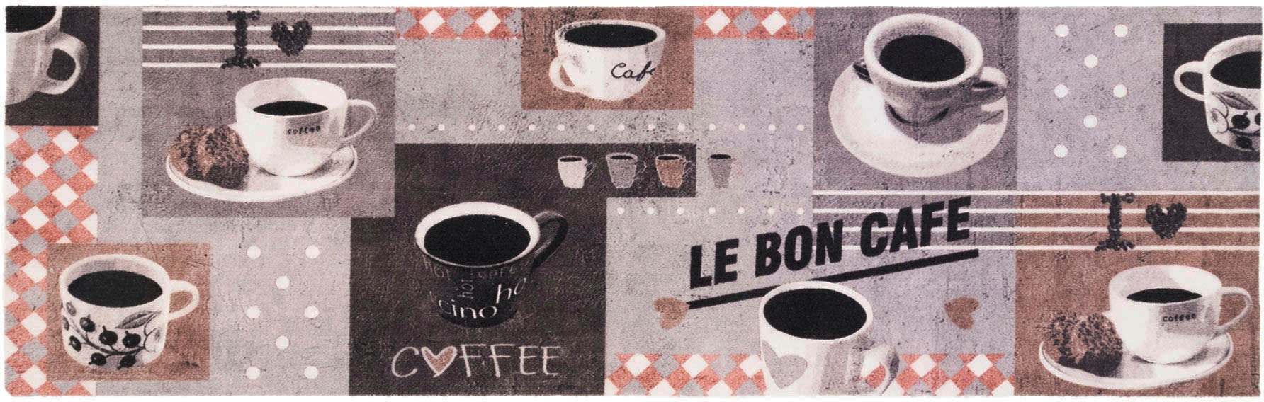 Textil OTTO & Motiv »BON Schriftzug online mit CAFE«, Küchenläufer bei in Kaffee, Küche Primaflor-Ideen rutschhemmend, rechteckig, waschbar,