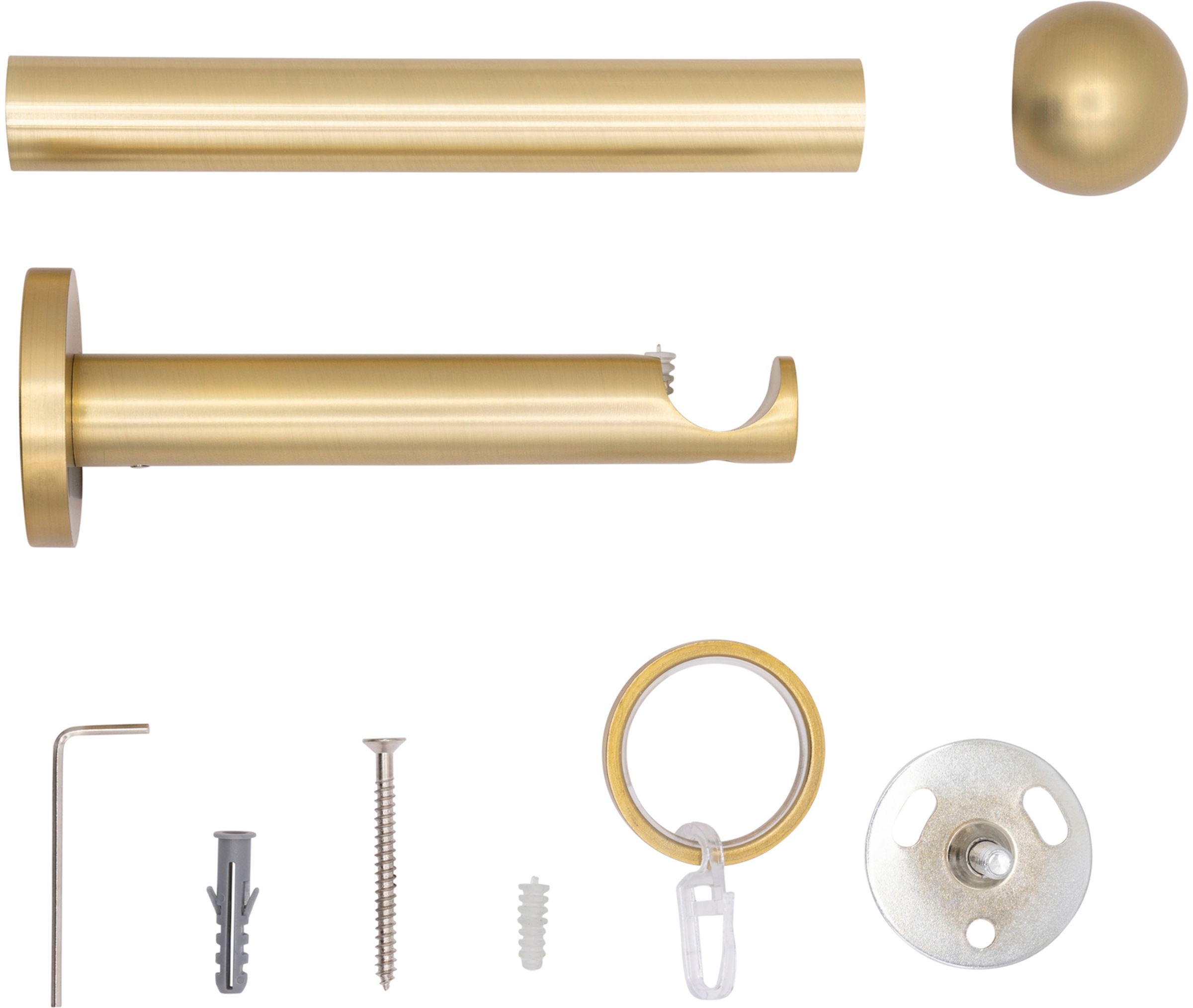 mydeco Gardinenstange »20mm Ball Wandträger 12 cm«, 1 läufig-läufig, Fixmaß