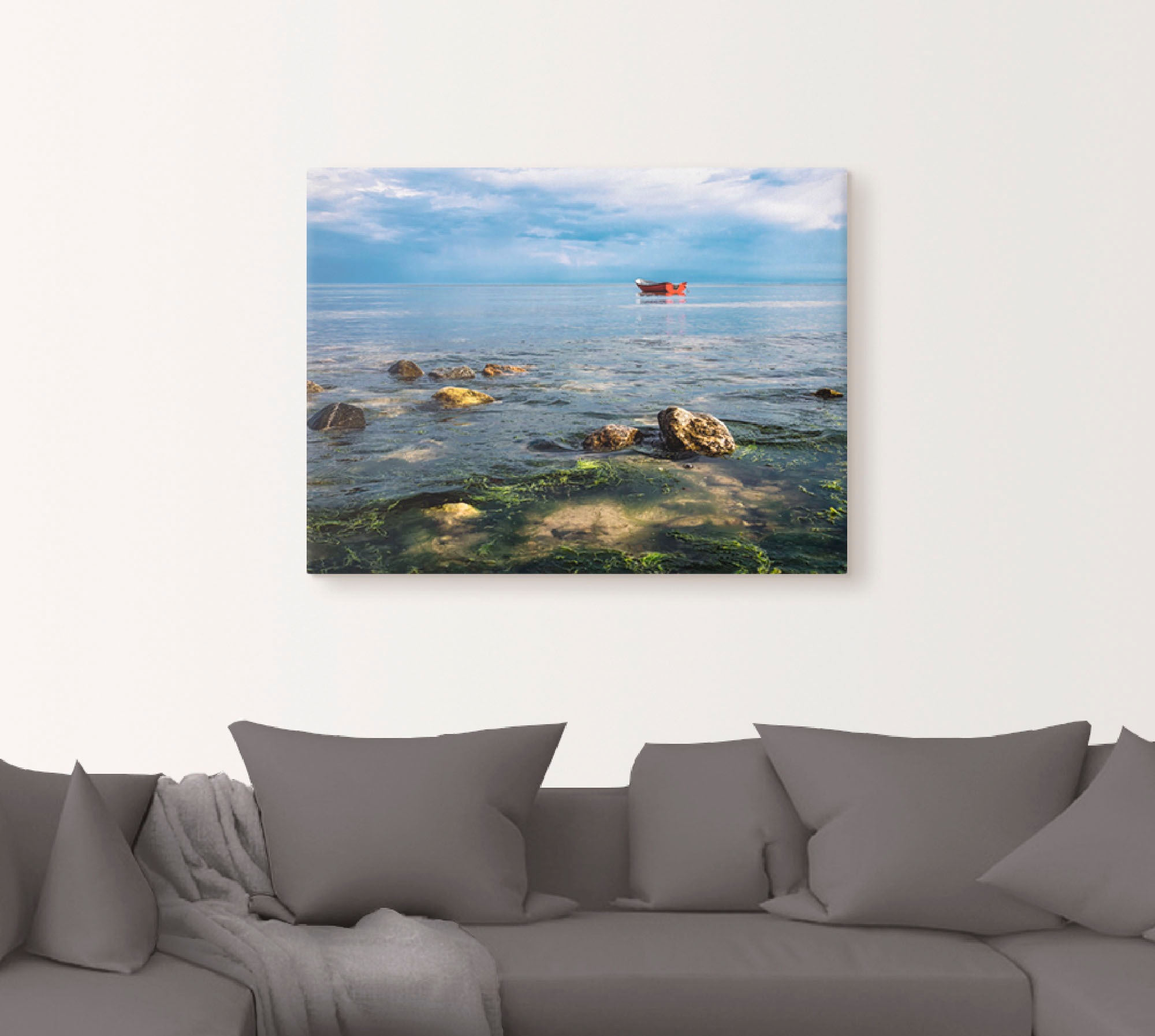 Artland Wandbild »Fischerboot auf der Ostsee«, Küste, (1 St.), in vielen Größen & Produktarten -Leinwandbild, Poster, Wandaufkleber / Wandtattoo auch für Badezimmer geeignet